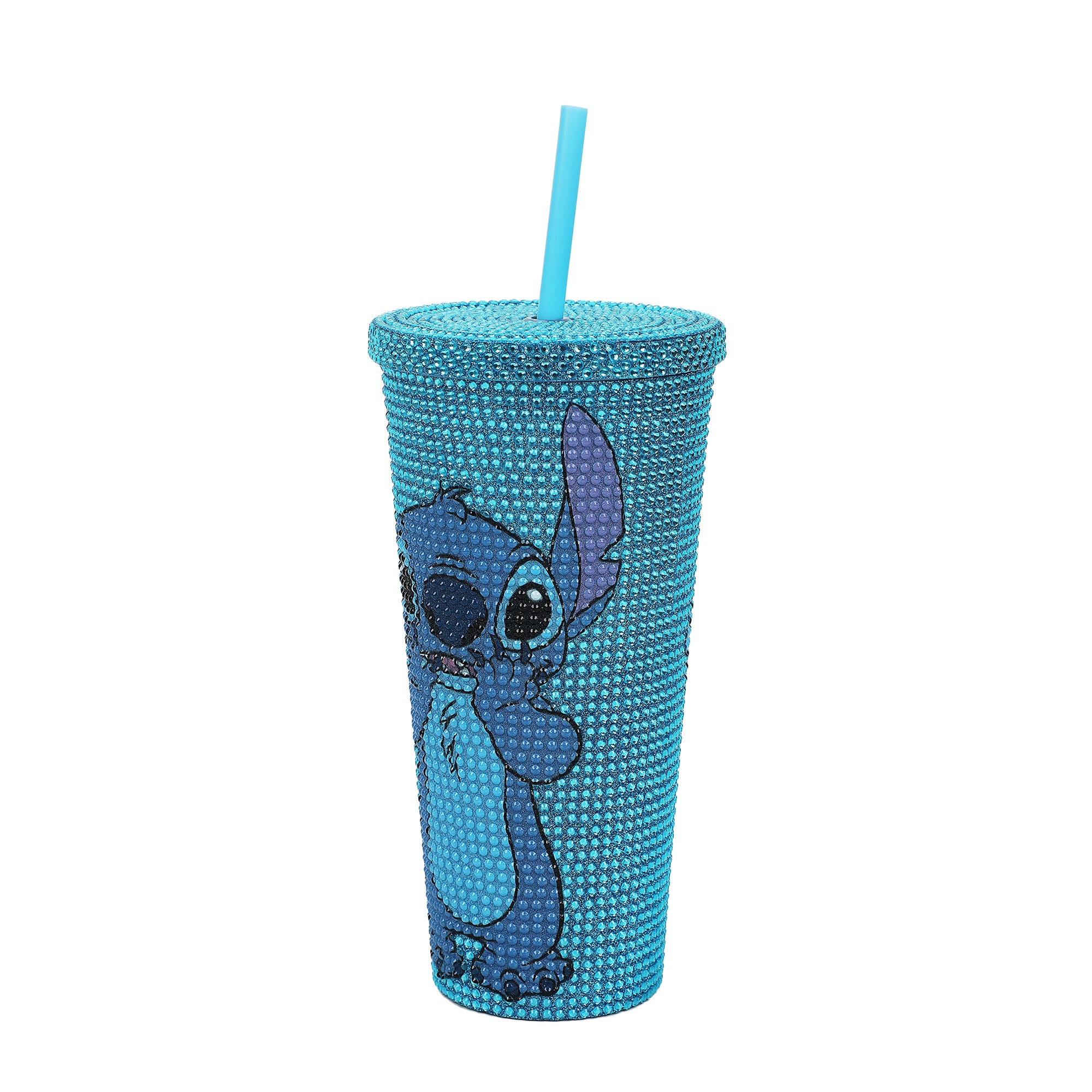 Disney Stitch Sweet Thing 20 Oz Blue Rhinestone-Studded Plastic Cup