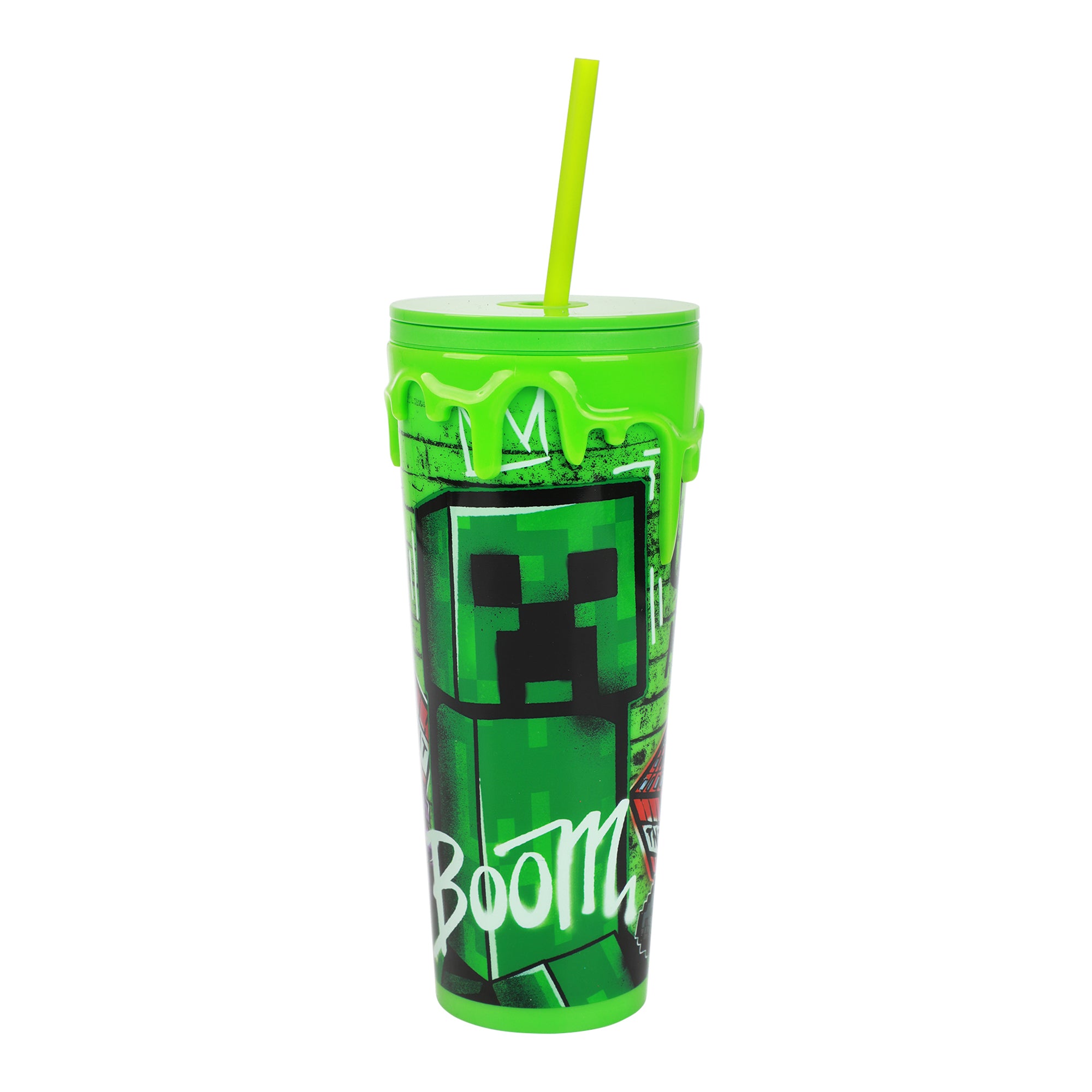 Minecraft Graffiti Creeper & TNT 24 Oz Green Plastic Cup