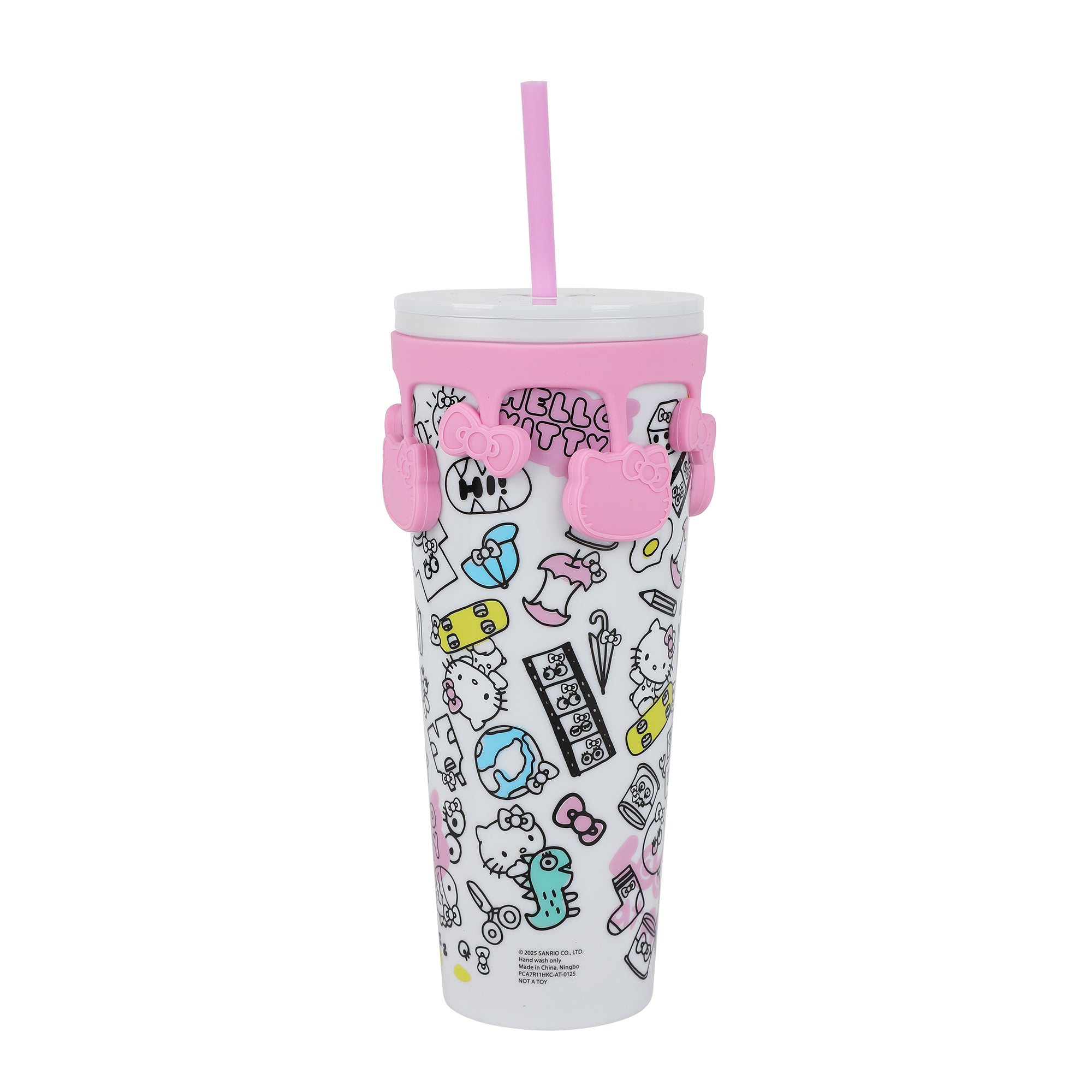 Hello Kitty Hobbies All-Over Print White 26 Oz Spill-Resistant Tumbler