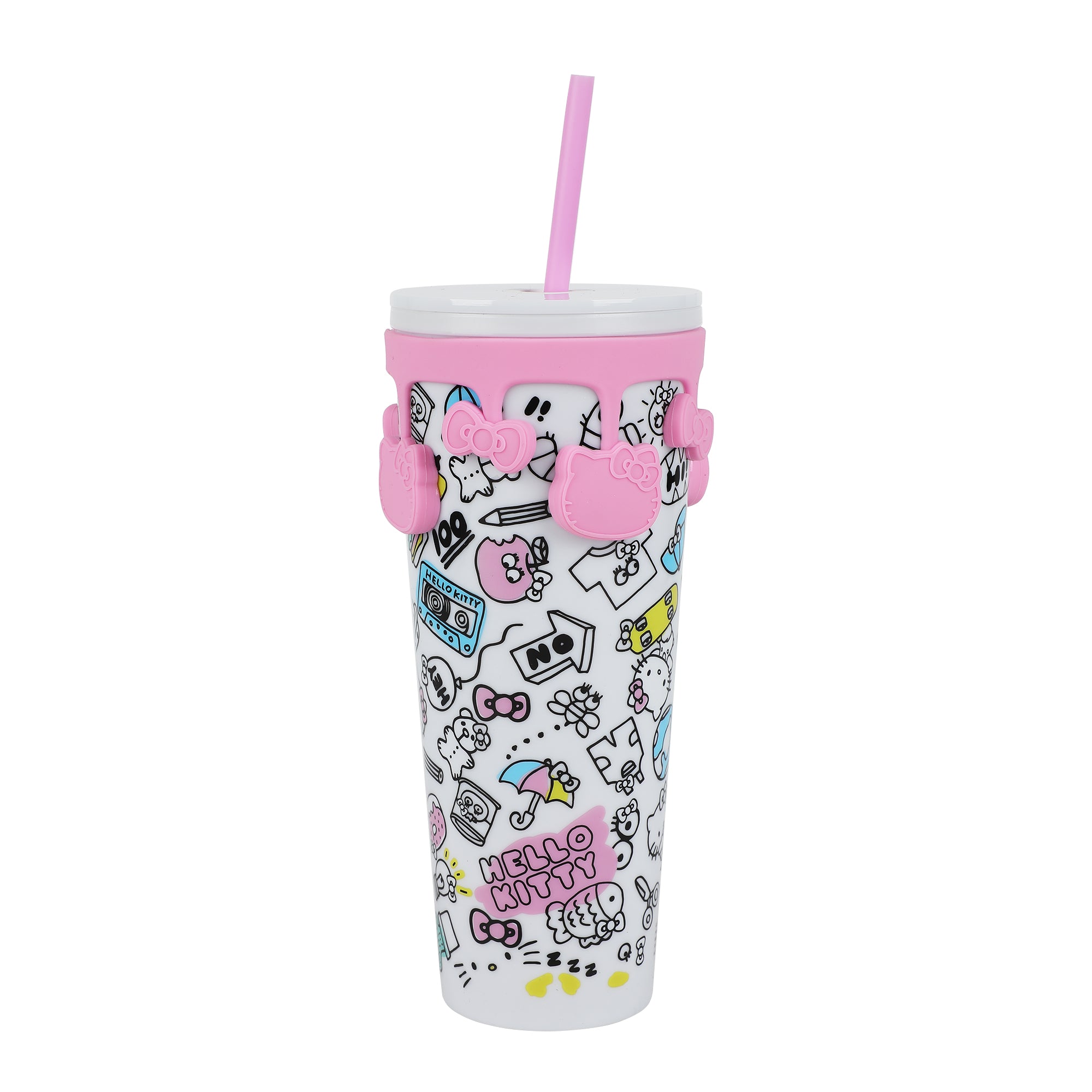 Hello Kitty Hobbies All-Over Print White 26 Oz Spill-Resistant Tumbler