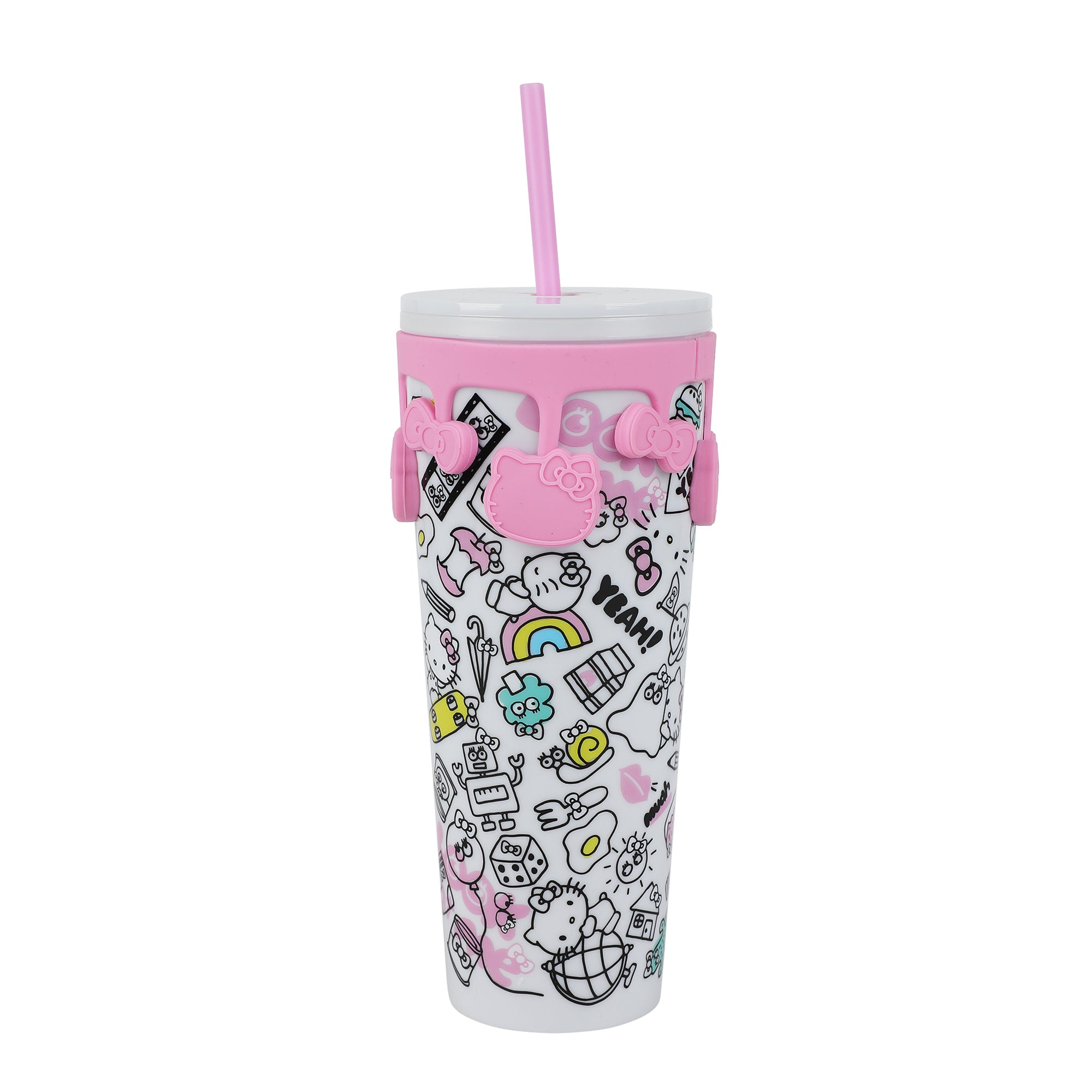 Hello Kitty Hobbies All-Over Print White 26 Oz Spill-Resistant Tumbler