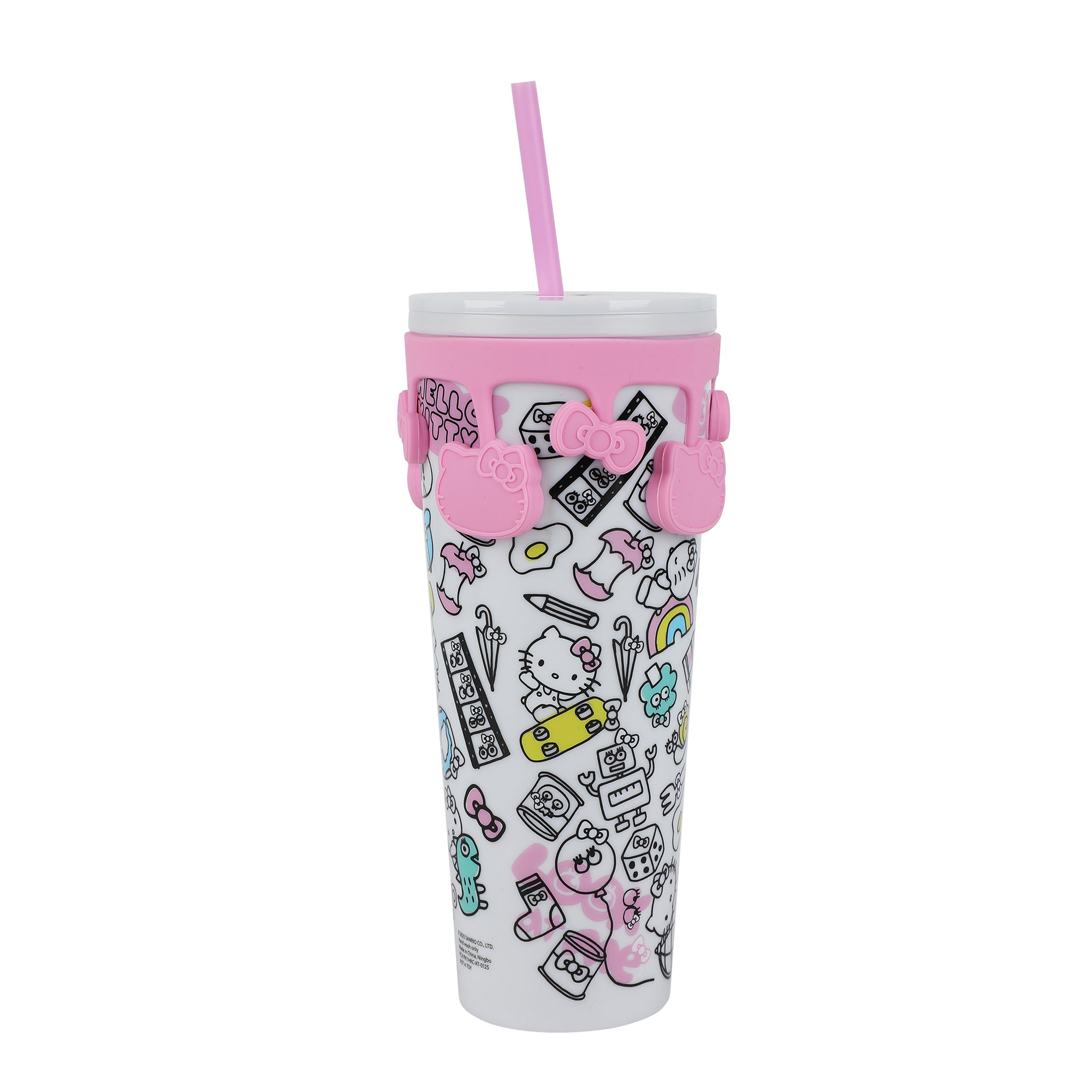 Hello Kitty Hobbies All-Over Print White 26 Oz Spill-Resistant Tumbler