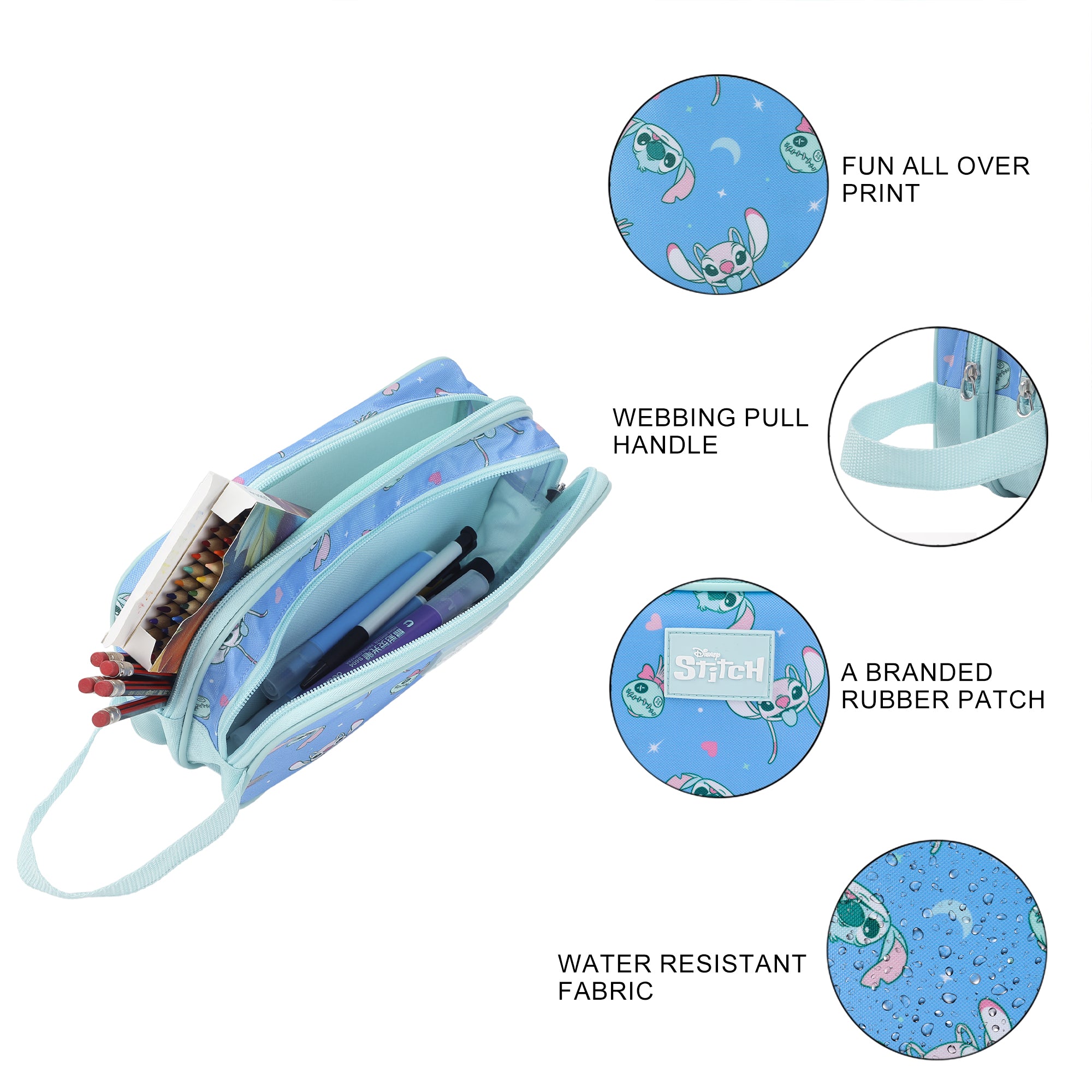 Disney's Stitch Dual-Compartment Utility Case With Webbing Pull Handle