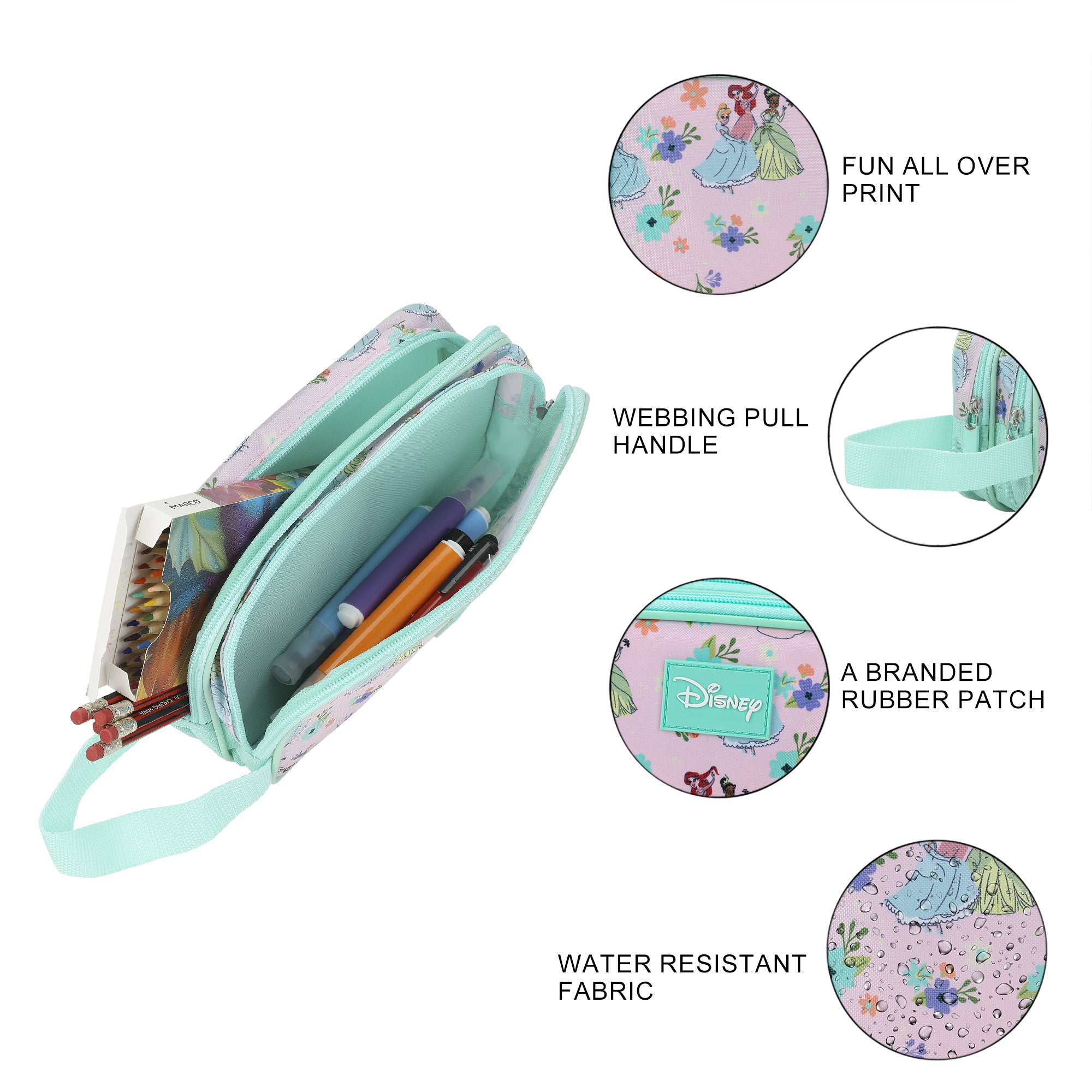 Disney Princesses Dual-Compartment Utility Case With Webbing Pull Handle