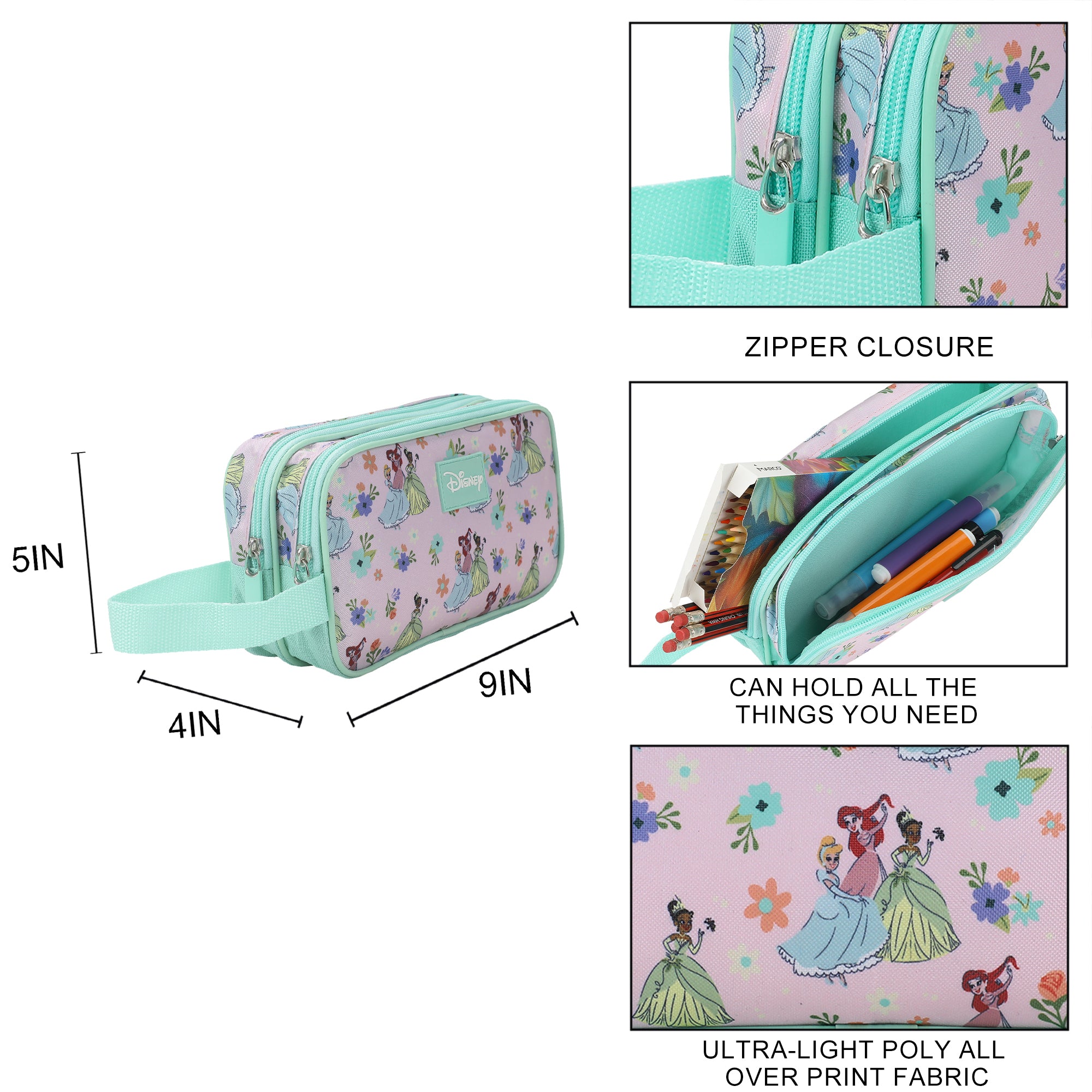 Disney Princesses Dual-Compartment Utility Case With Webbing Pull Handle