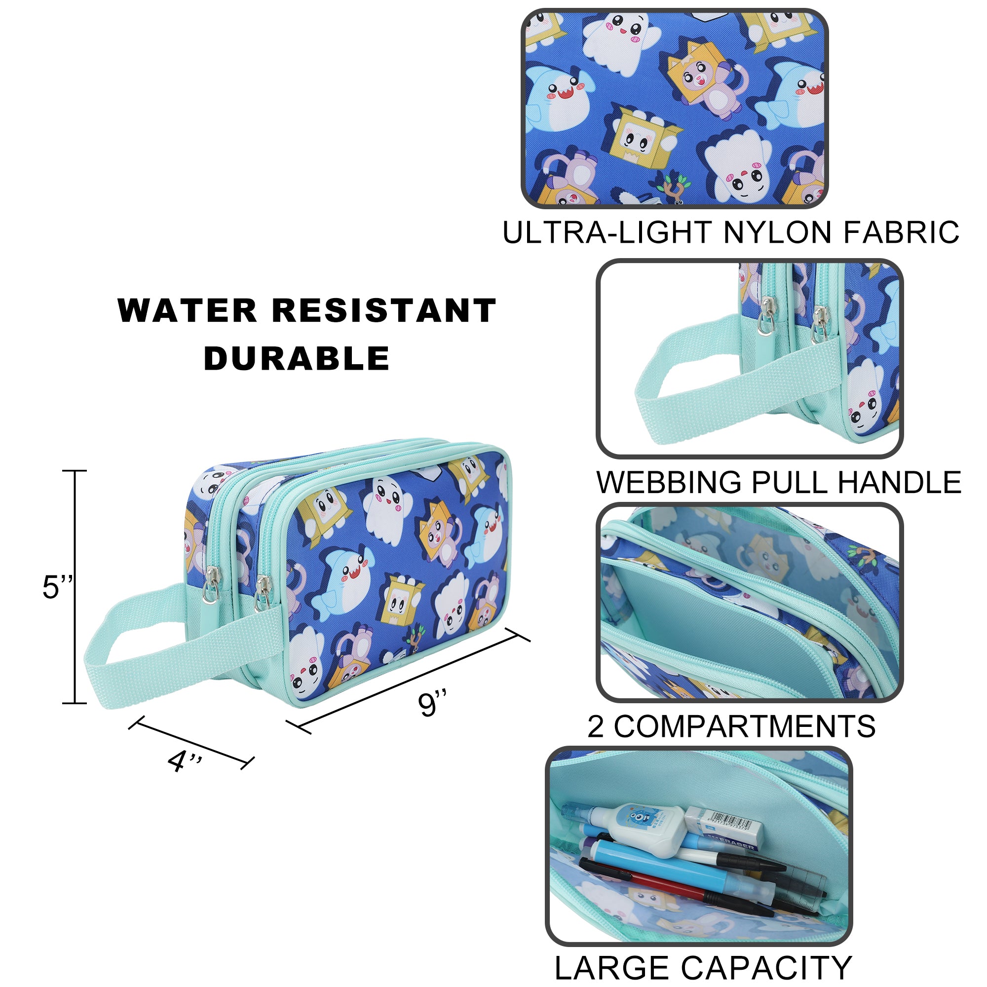 Lanky Box Dual-Compartment Utility Case With Webbing Pull Handle