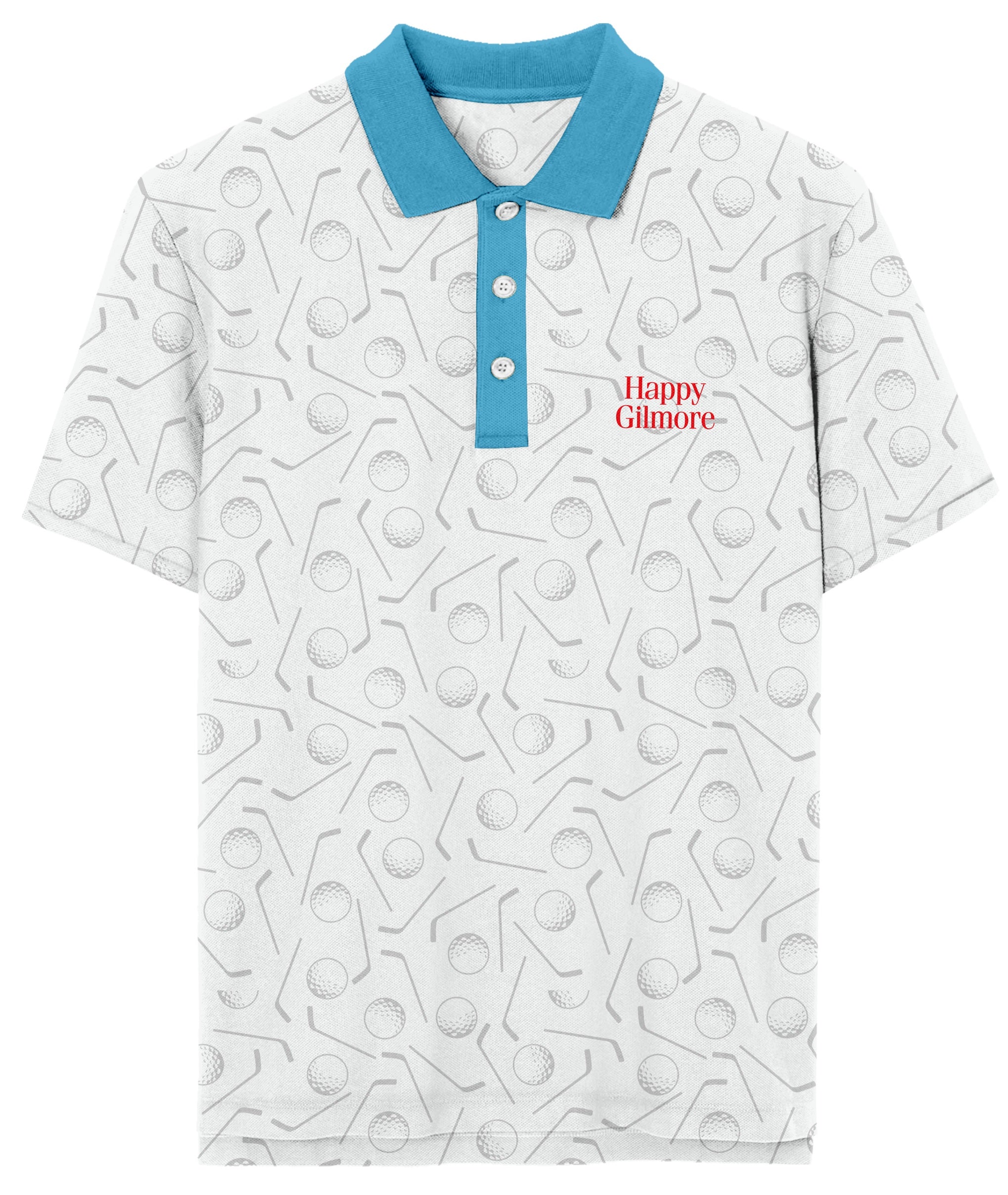Happy Gilmore Logo Adult White Short Sleeve Golf Polo