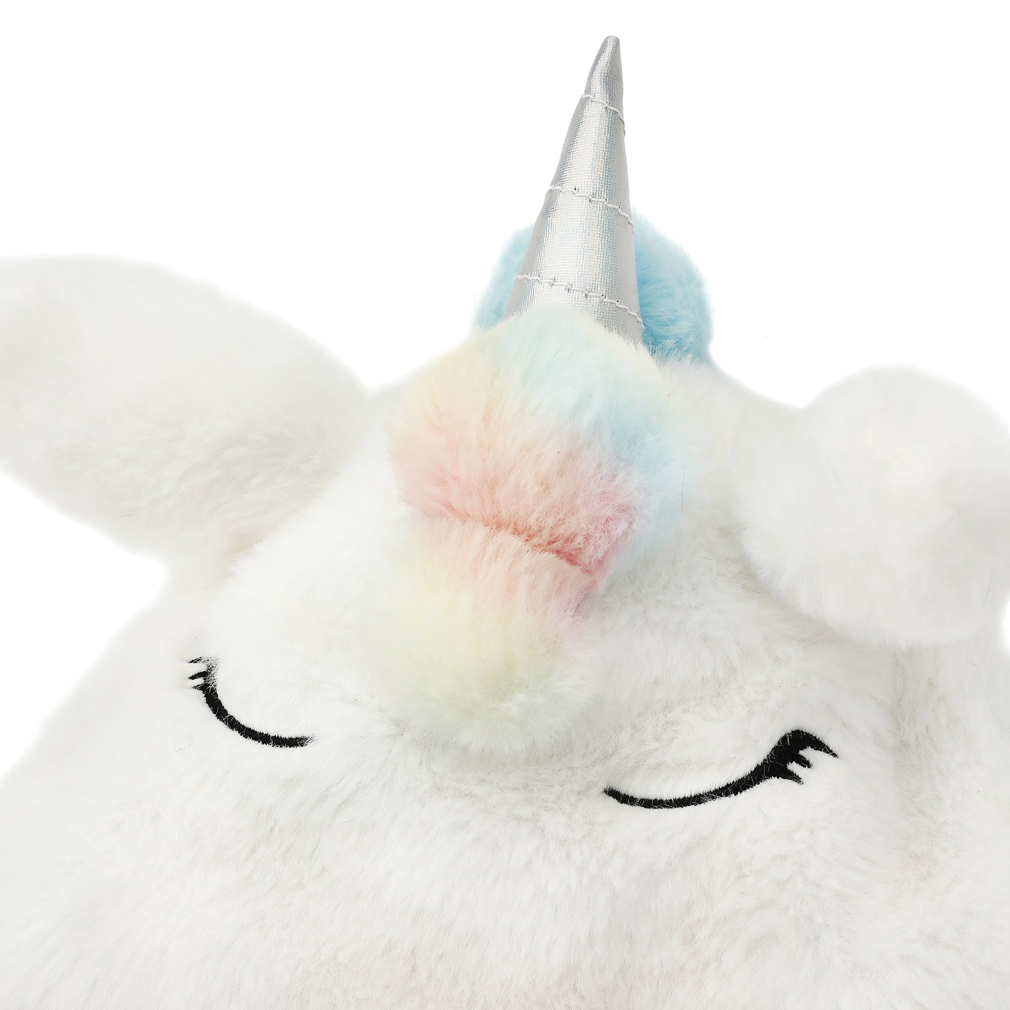 Unicorn Face Youth White Hat With Moveable 3D Horns