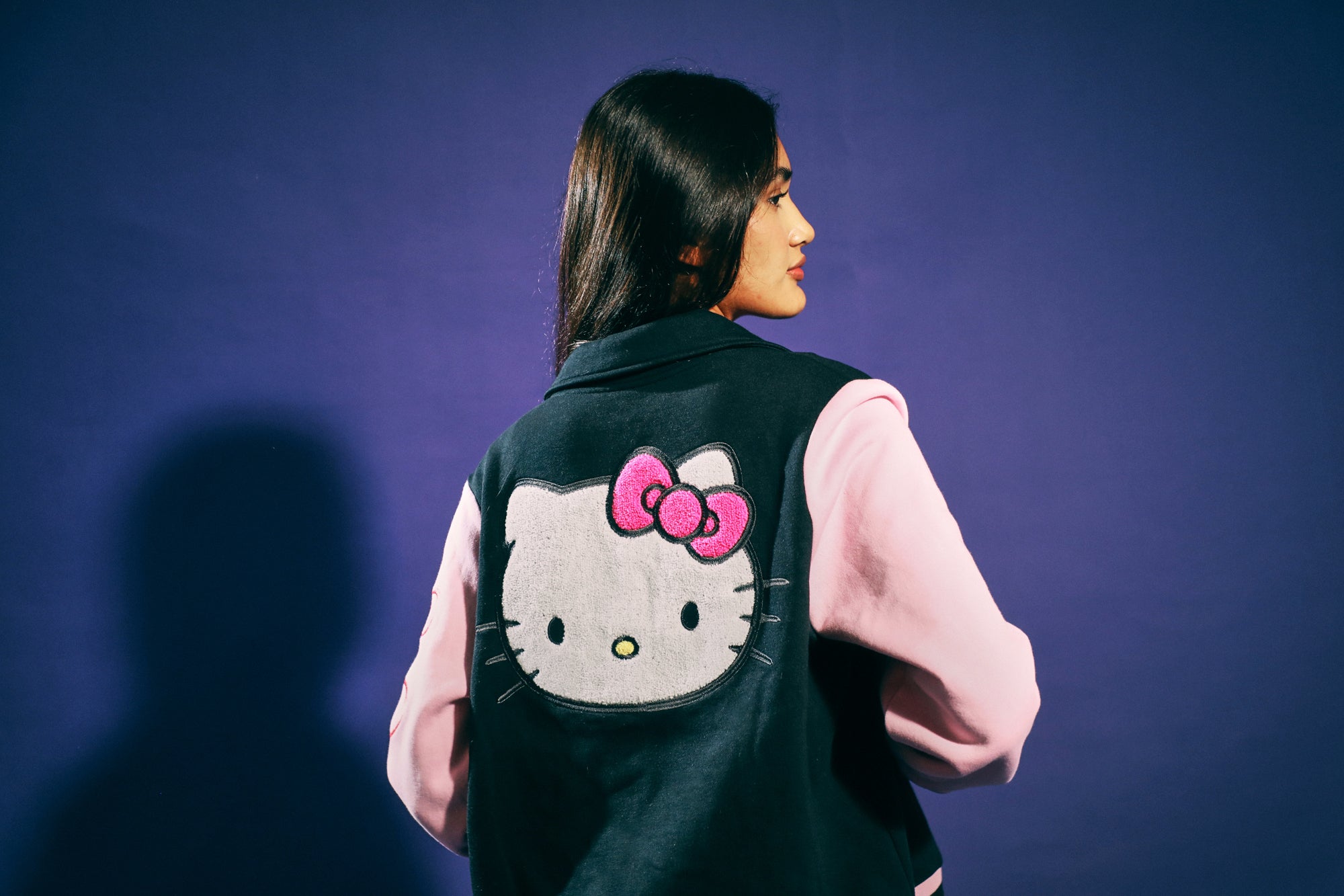 Hello Kitty Rainbow Scene Women's Long Sleeve Varsity Jacket