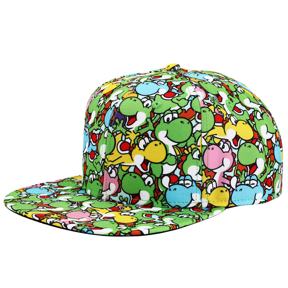 Super Mario Brothers Yoshi All Over Print snapback Cap for mens