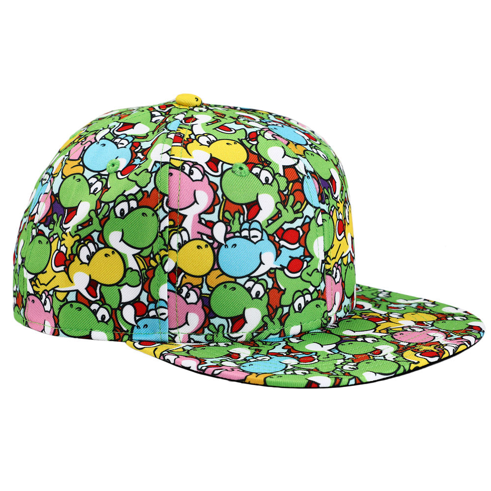 Super Mario Brothers Yoshi All Over Print snapback Cap for mens