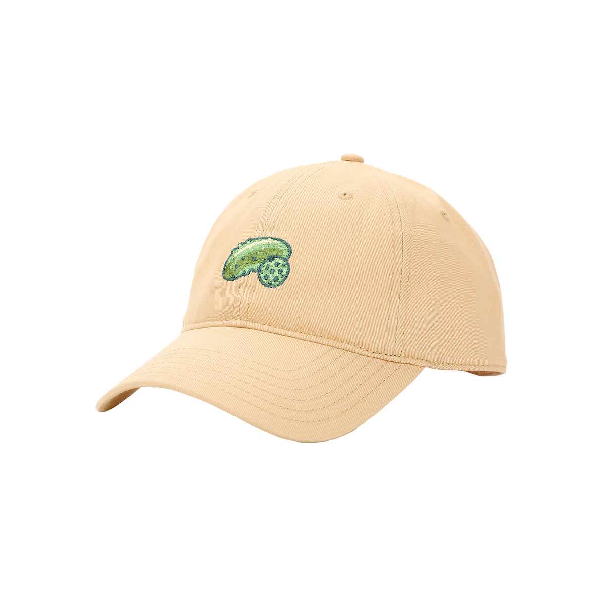 Pickleball Embroidered Pickle & Ball Tan Dad Hat