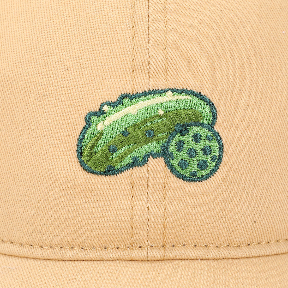 Pickleball Embroidered Pickle & Ball Tan Dad Hat
