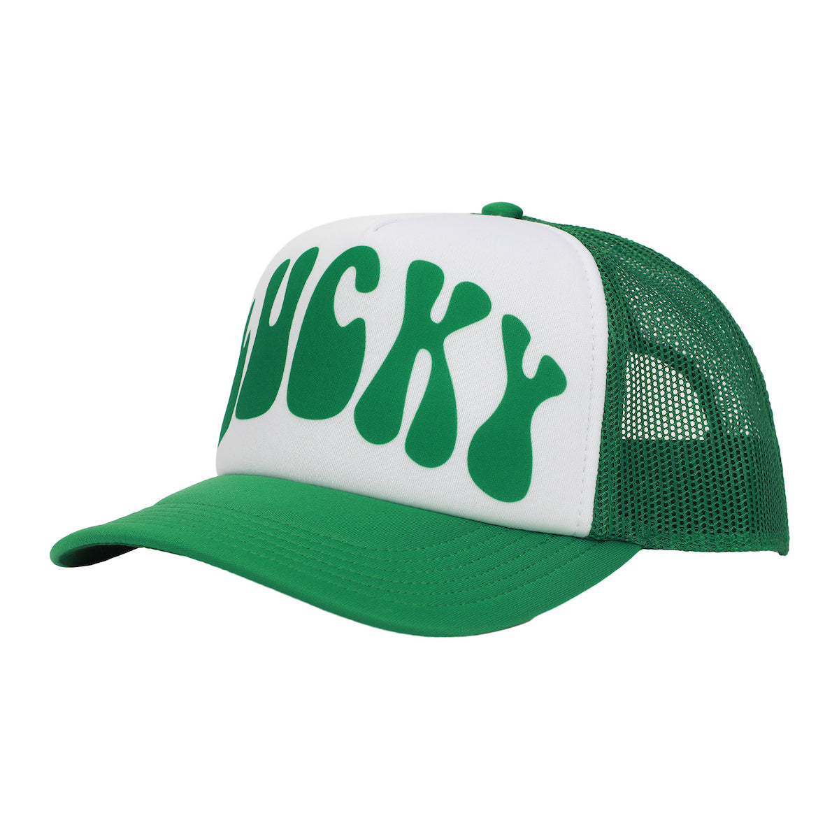 St. Patrick's Day Lucky White & Green Foam Trucker Hat