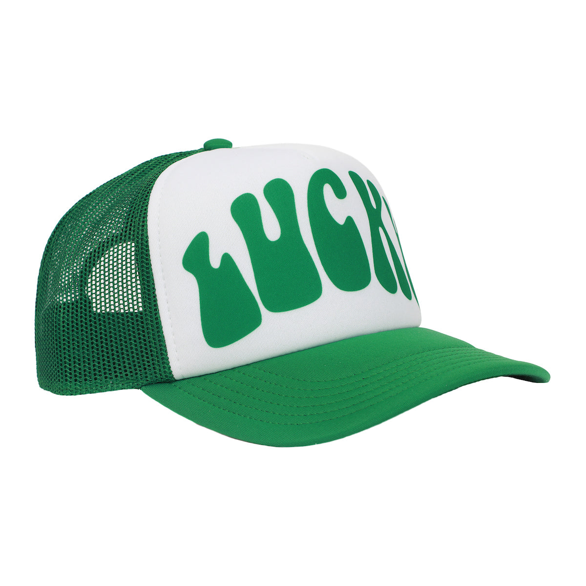 St. Patrick's Day Lucky White & Green Foam Trucker Hat