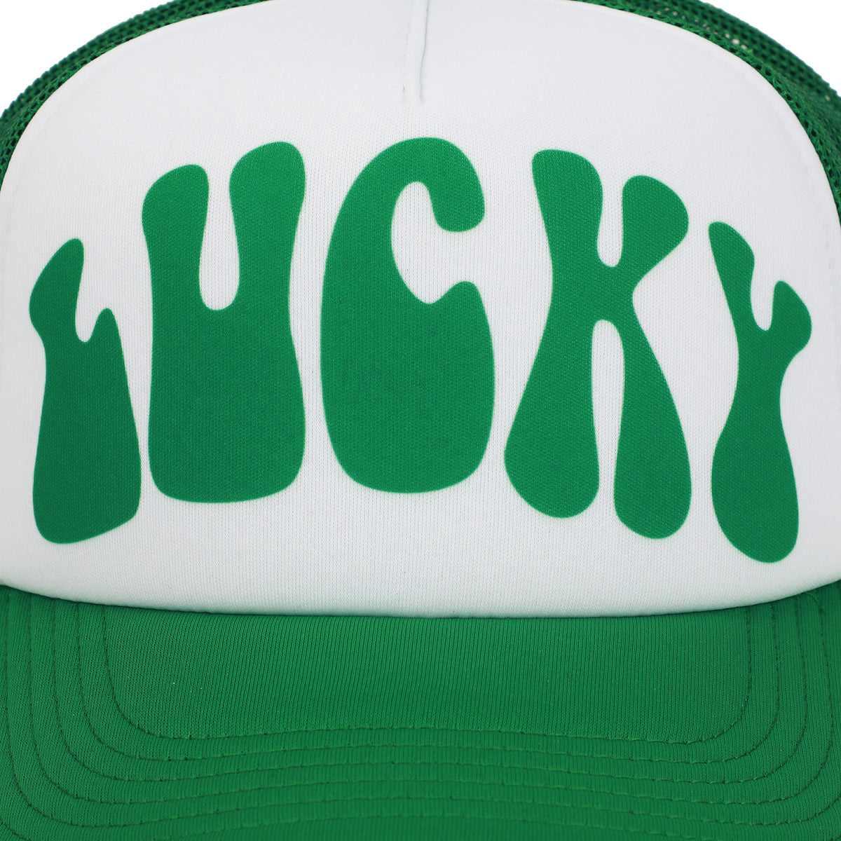 St. Patrick's Day Lucky White & Green Foam Trucker Hat