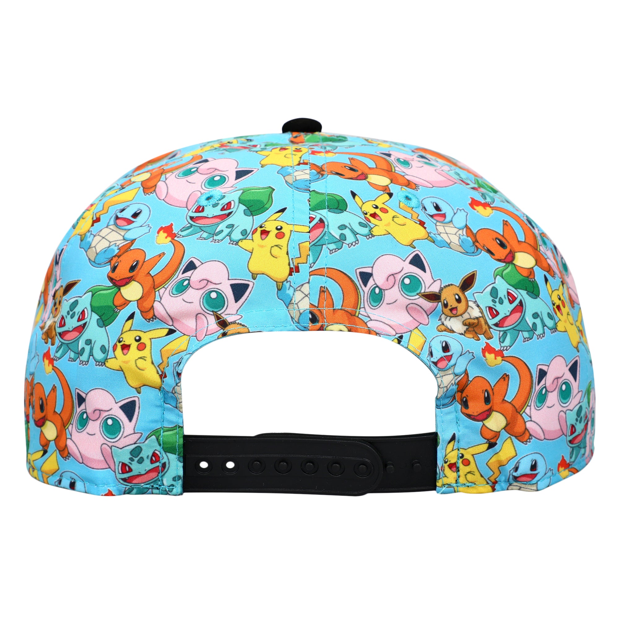 Pokemon Characters AOP Youth Light Blue Snapback Cap