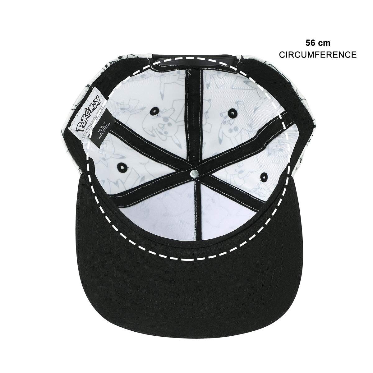 Pokemon Pikachu AOP Boys Baseball Cap with Flat Brim