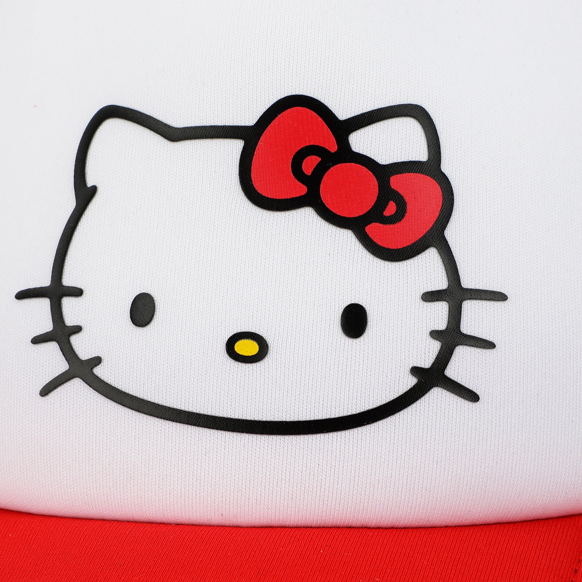 Hello Kitty Character Face Red & White Trucker Hat