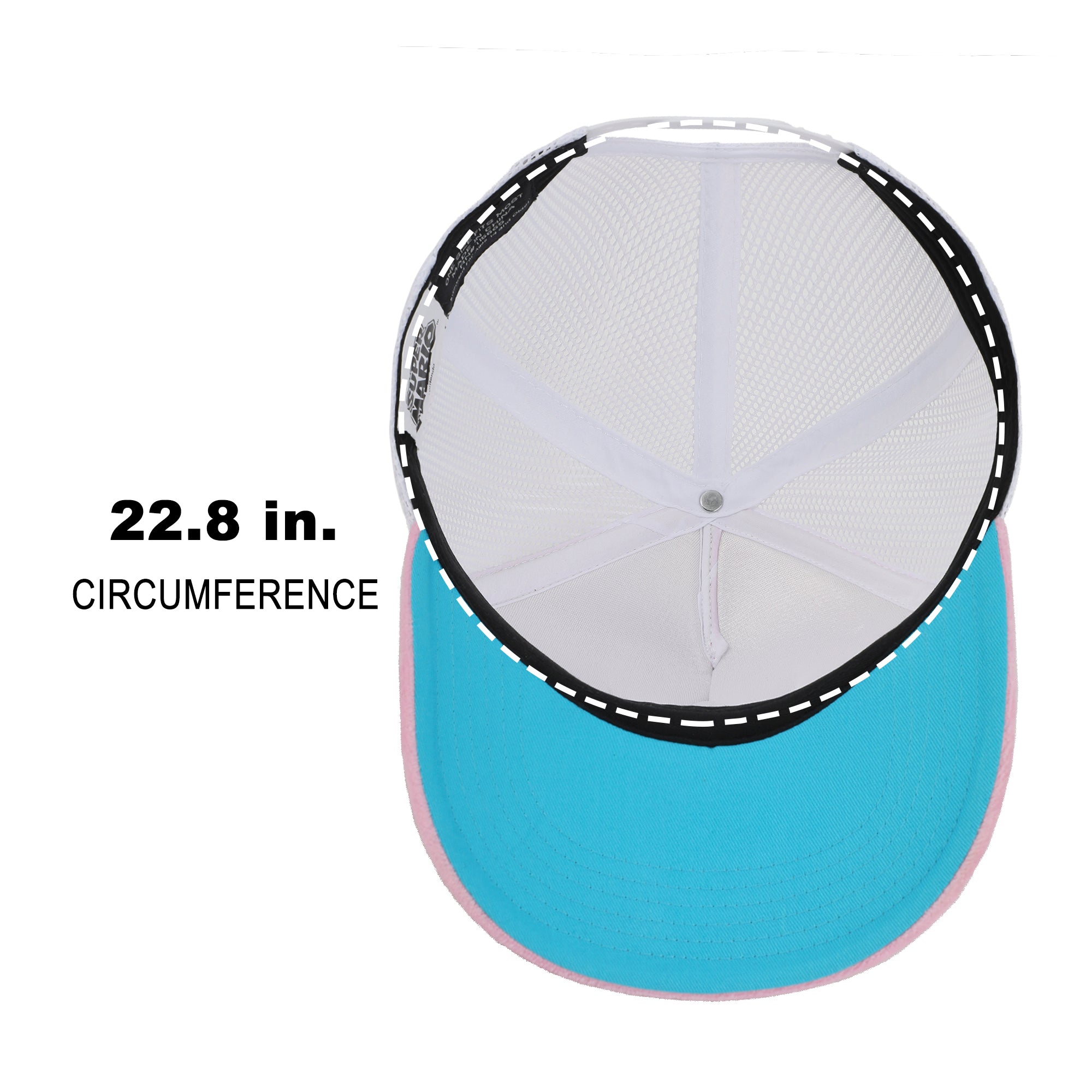 Super Mario Bros Princess Peach Rhinestone Crown Pink Trucker Hat-OSFA