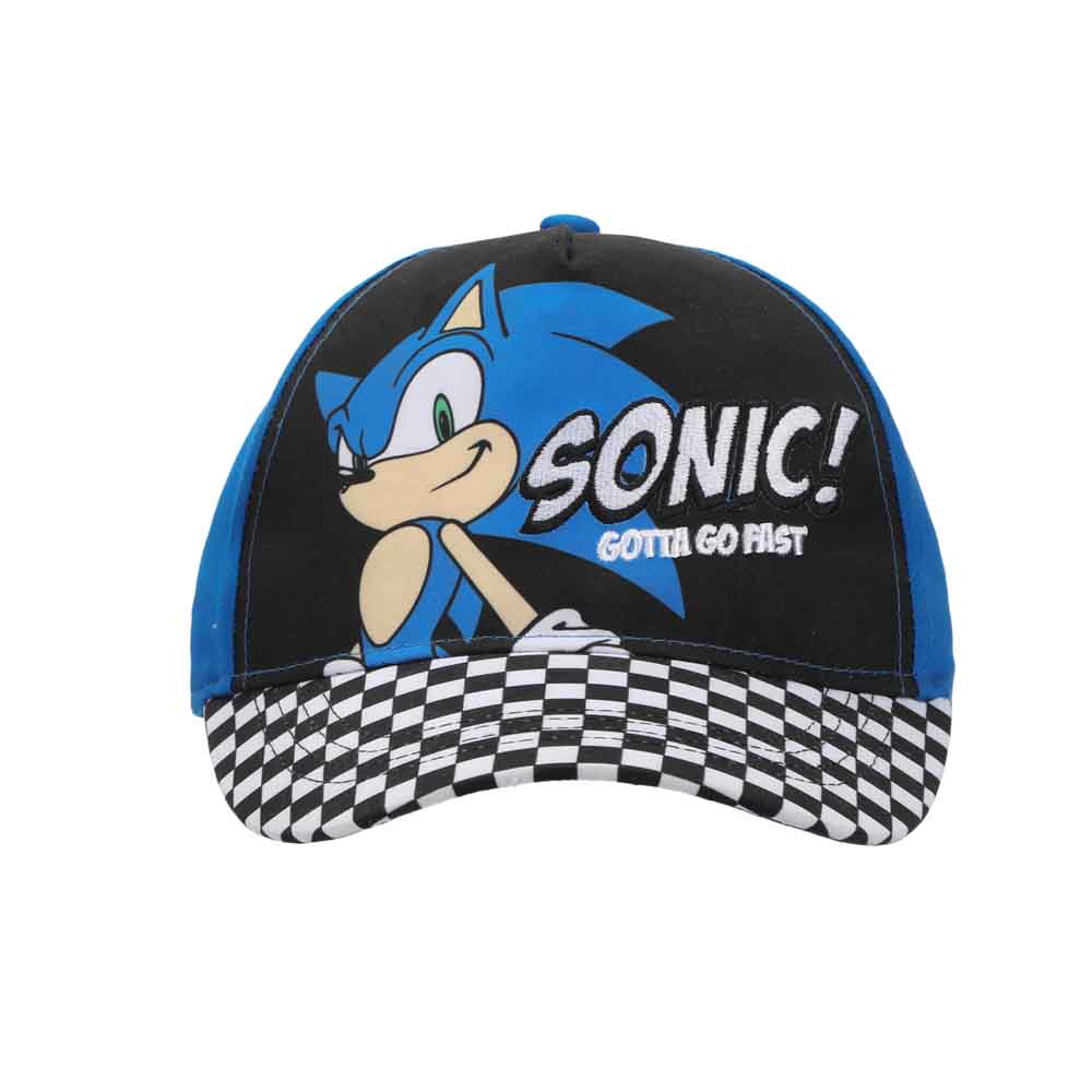 Sonic The Hedgehog Character & Checkered Patterns 2-Piece Curved Snapback Hat & Bi-Fold Wallet Set