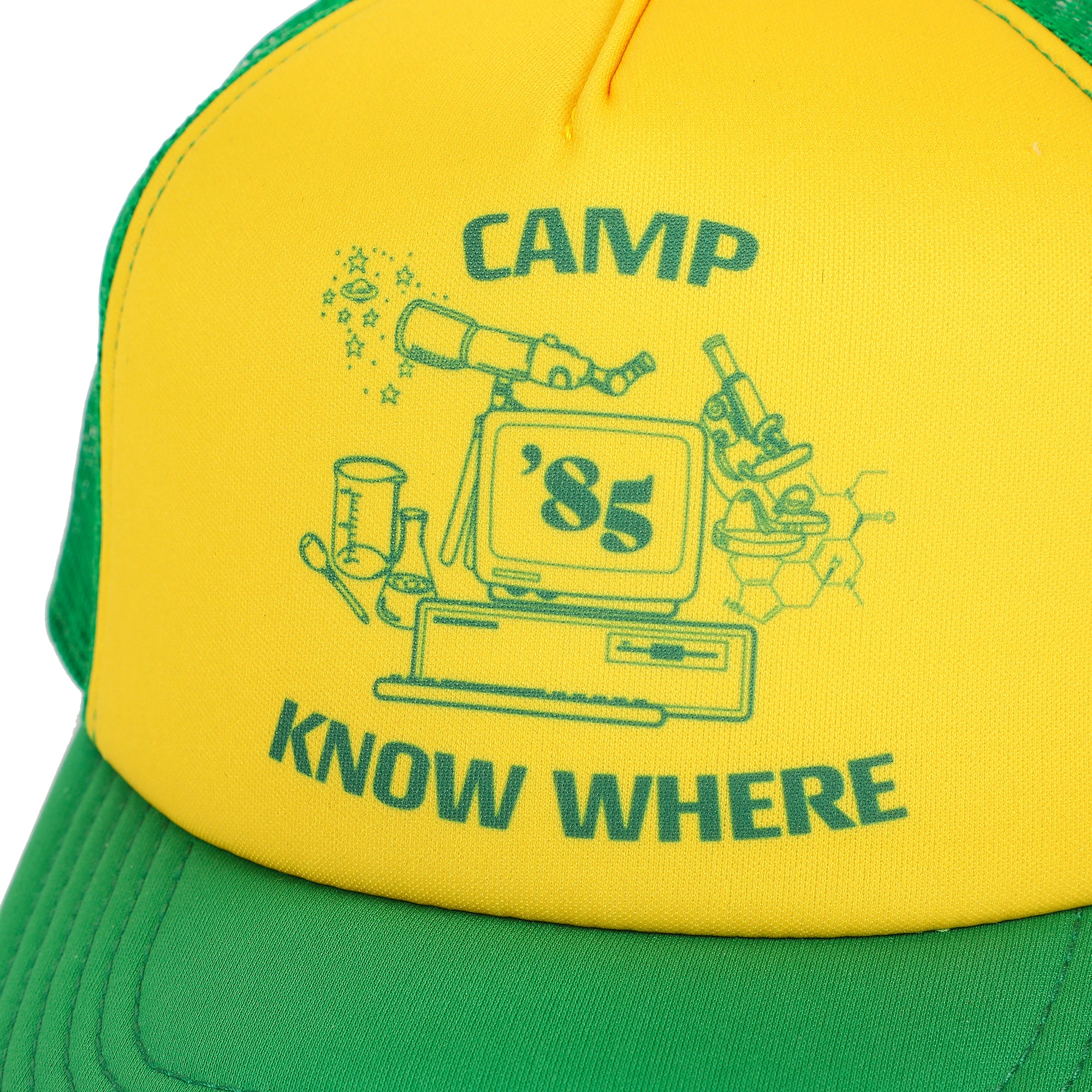 Stranger Things Camp Know Where Yellow Trucker Hat