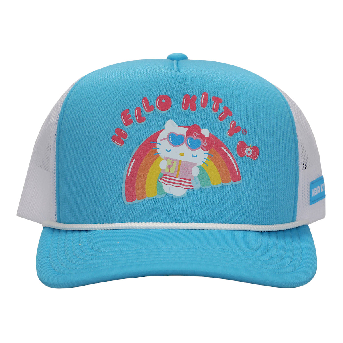 Hello Kitty Rainbow Pool Float Men's Light Blue Foam Trucker Hat