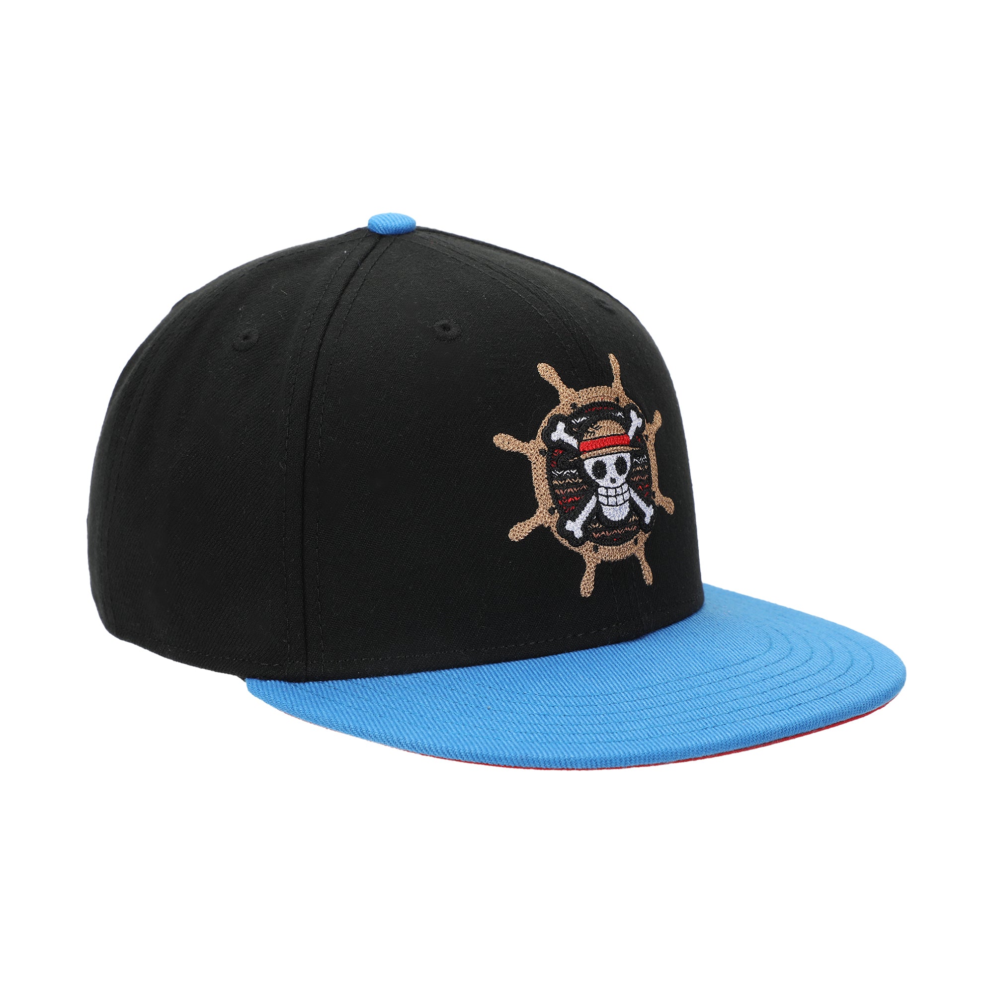 One Piece Live Action Straw Hat Pirates Compass Adult Black Snapback Hat