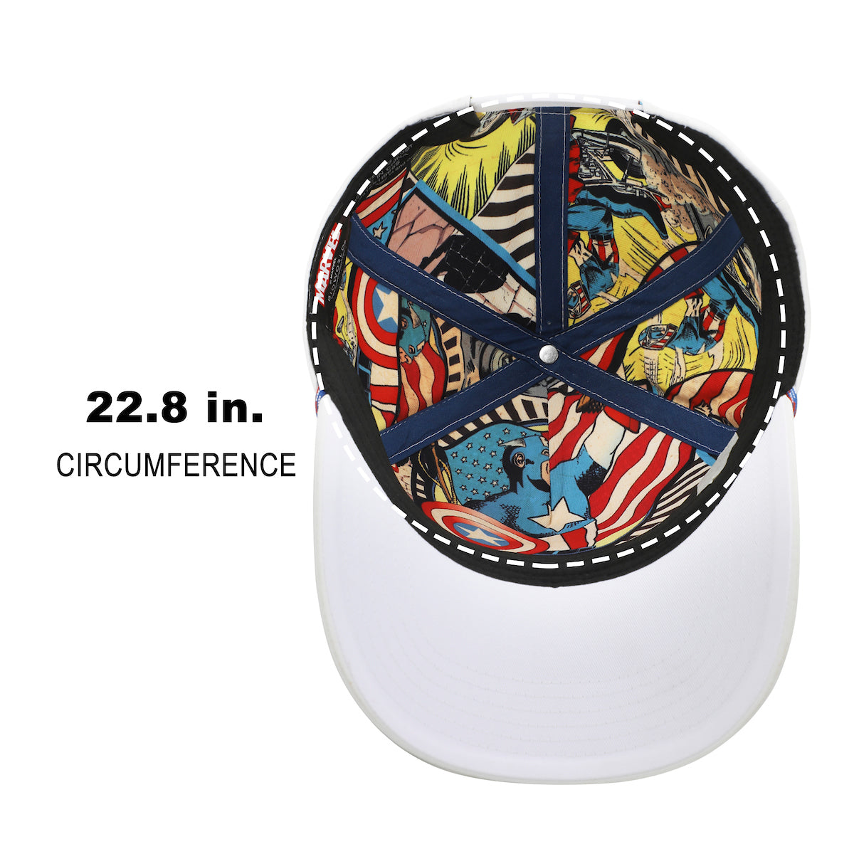 Marvel Universe Captain America Shield Adult White Elite Flex Snapback Hat