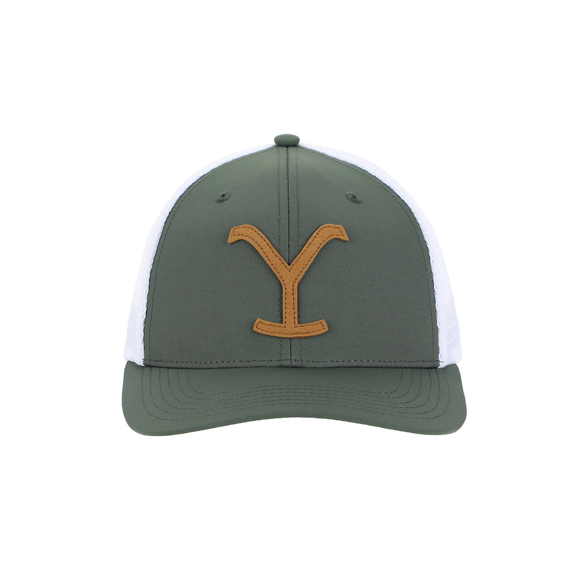 Yellowstone Logo Olive Elite Flex Trucker Hat