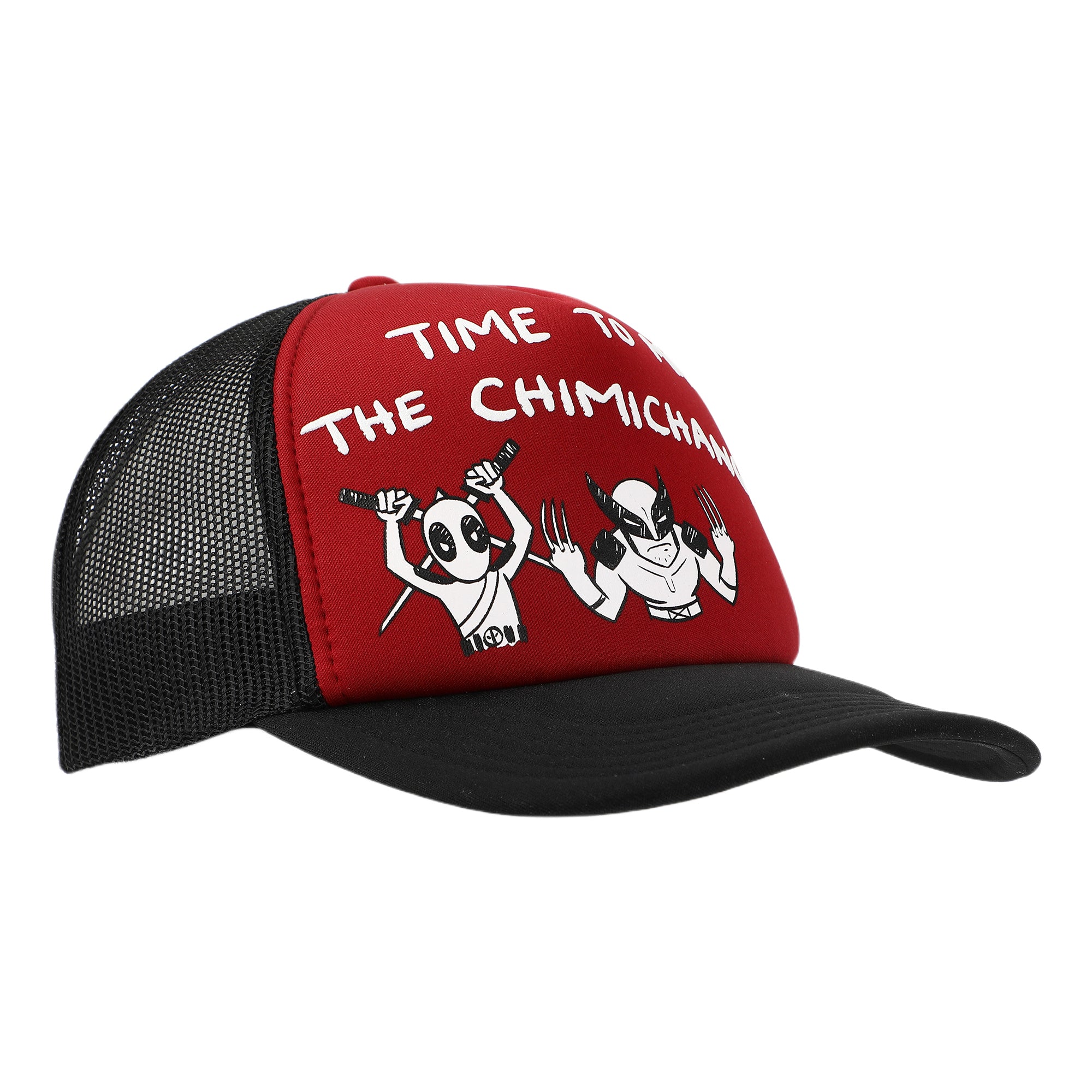 Deadpool & Wolverine Time To Make The Chimichanga Red & Black Trucker Hat