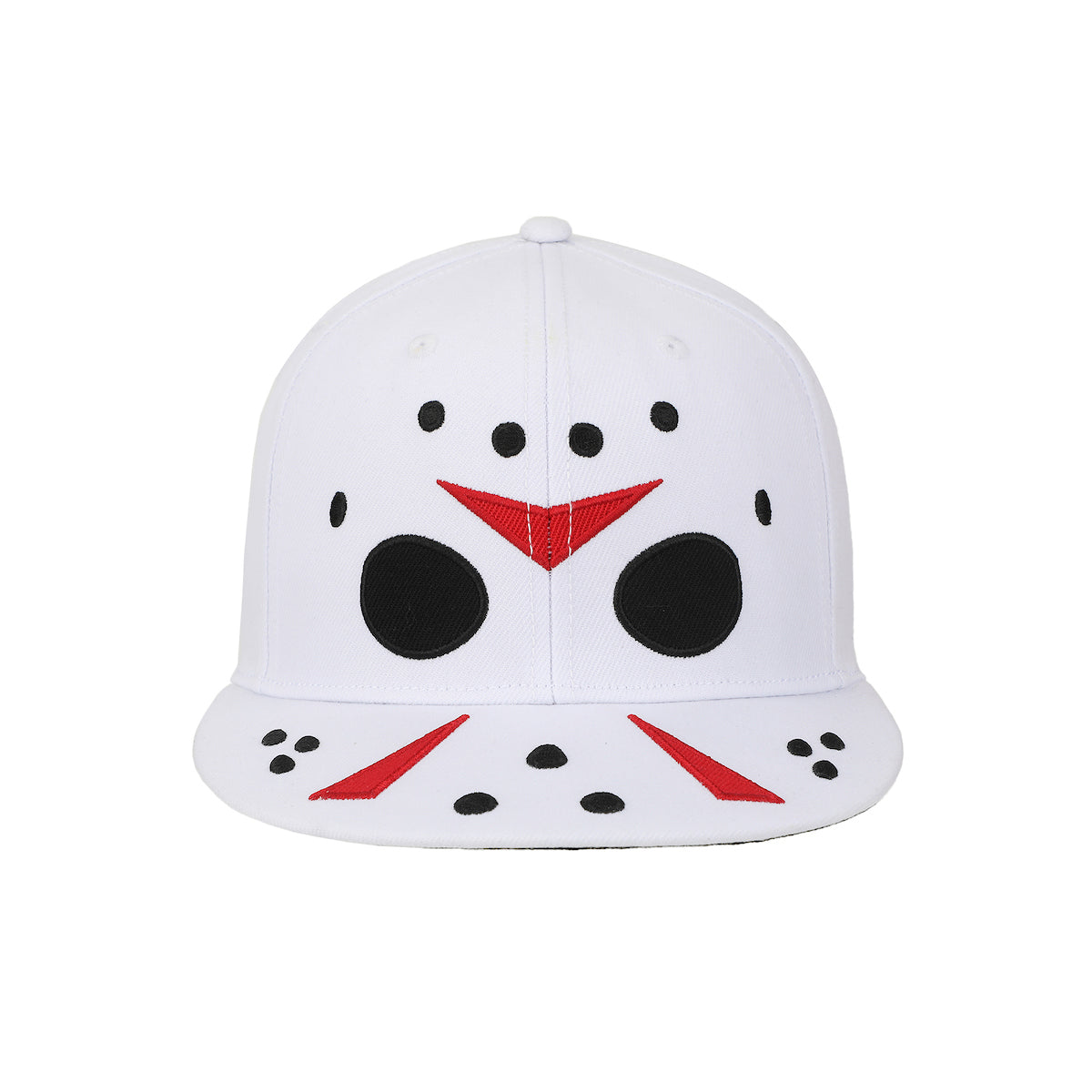 Friday The 13th Big Face Jason Mask White Snapback Hat