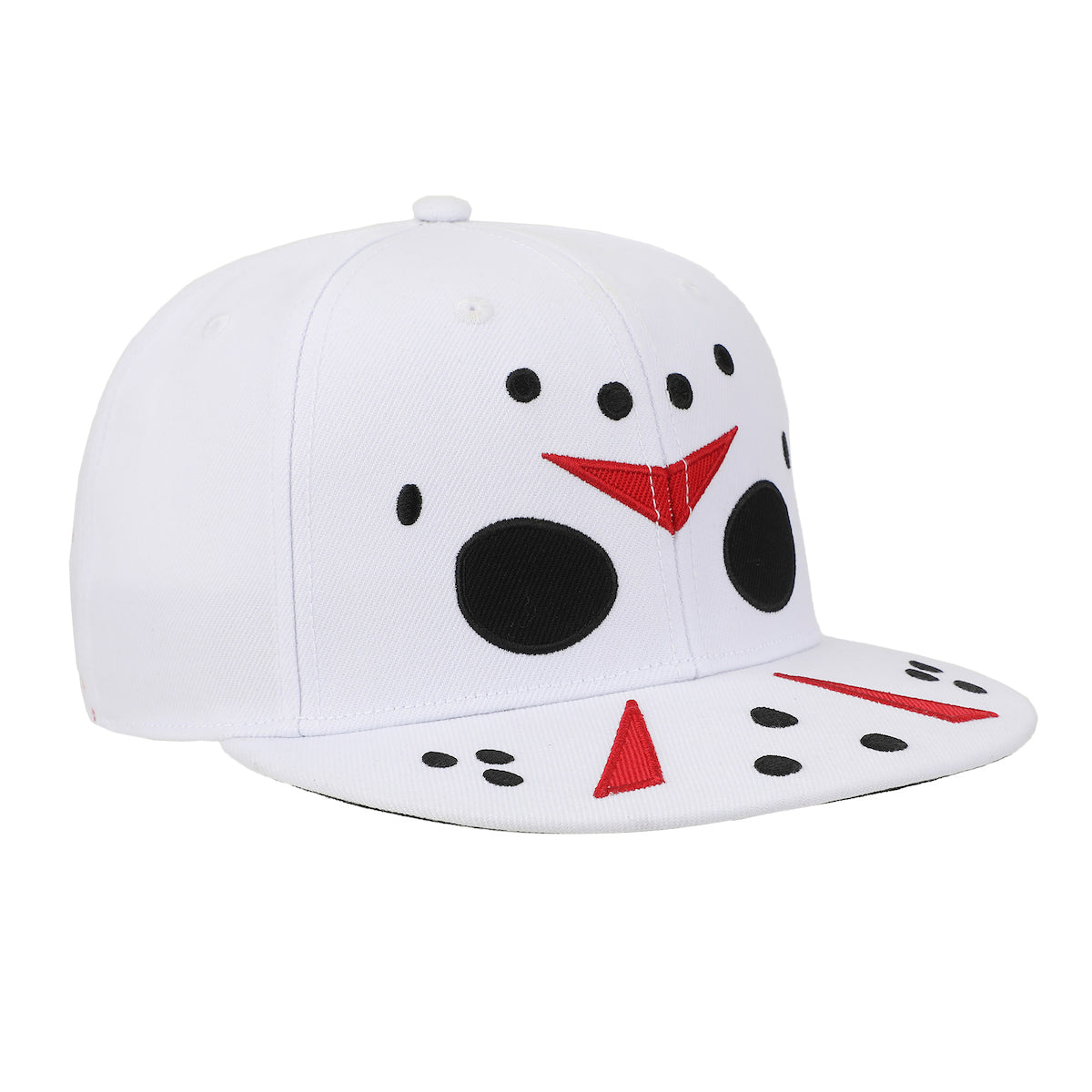 Friday The 13th Big Face Jason Mask White Snapback Hat