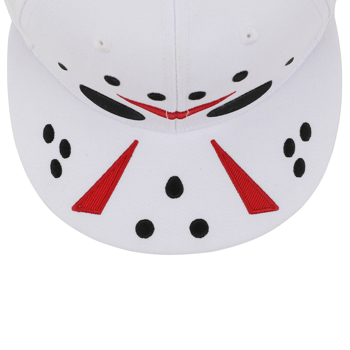 Friday The 13th Big Face Jason Mask White Snapback Hat
