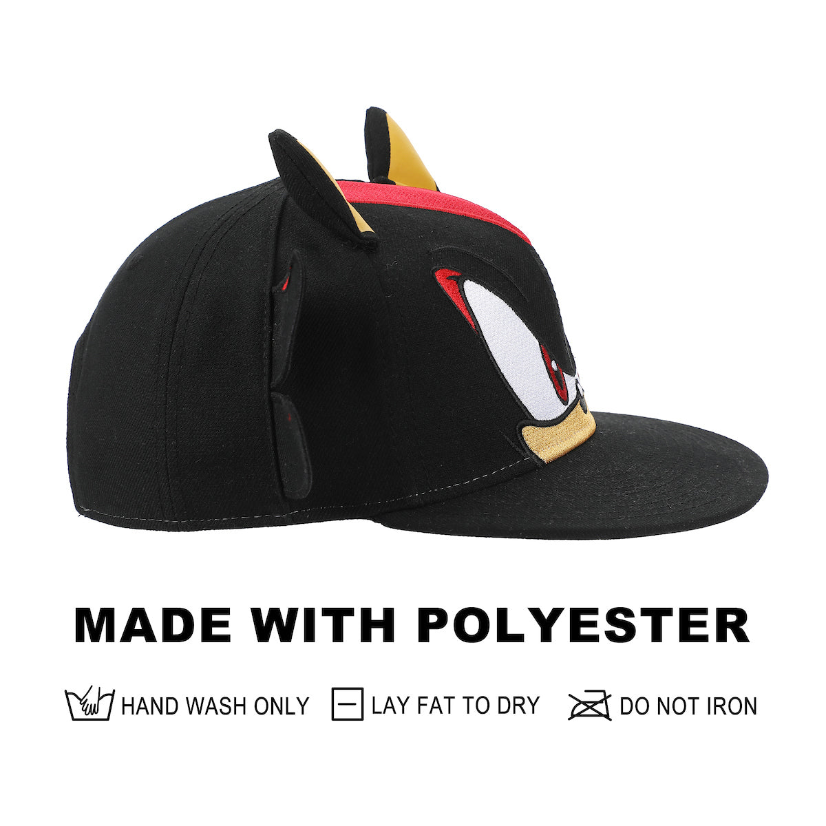 Sonic The Hedgehog Big Face Shadow Snapback Hat With 3D Ears & Quills