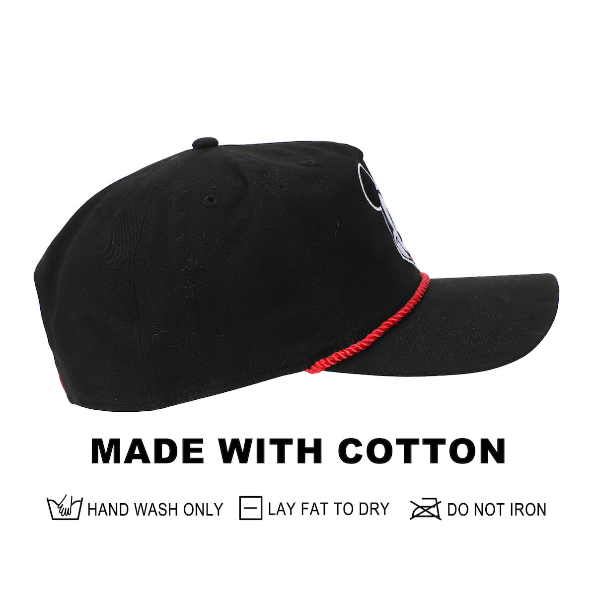 Disney Mickey Mouse Face Black Retro Grandpa Snapback Hat