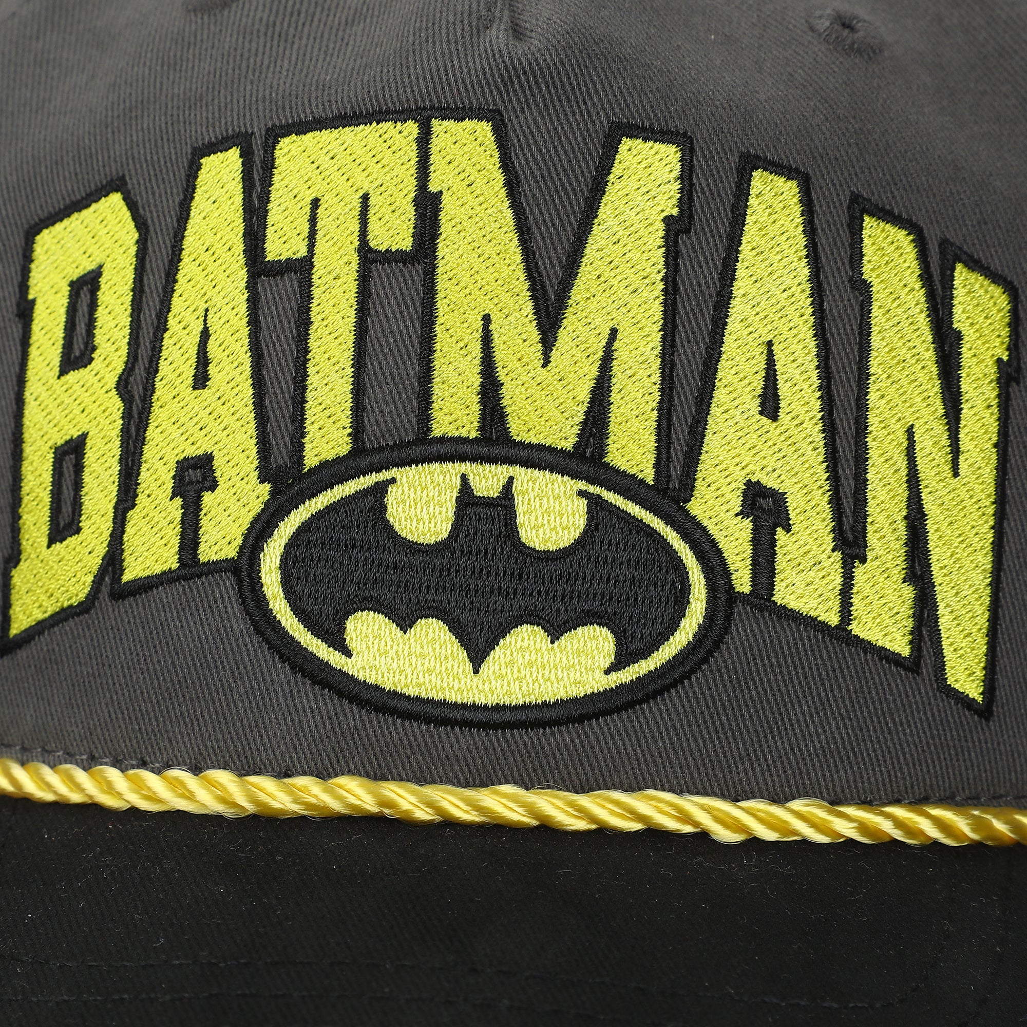 Batman Embroidered Logo Adult Black Retro Grandpa Snapback Hat