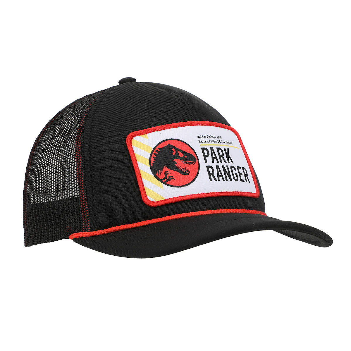 Jurassic Park Park Ranger Badge Trucker Black Hat
