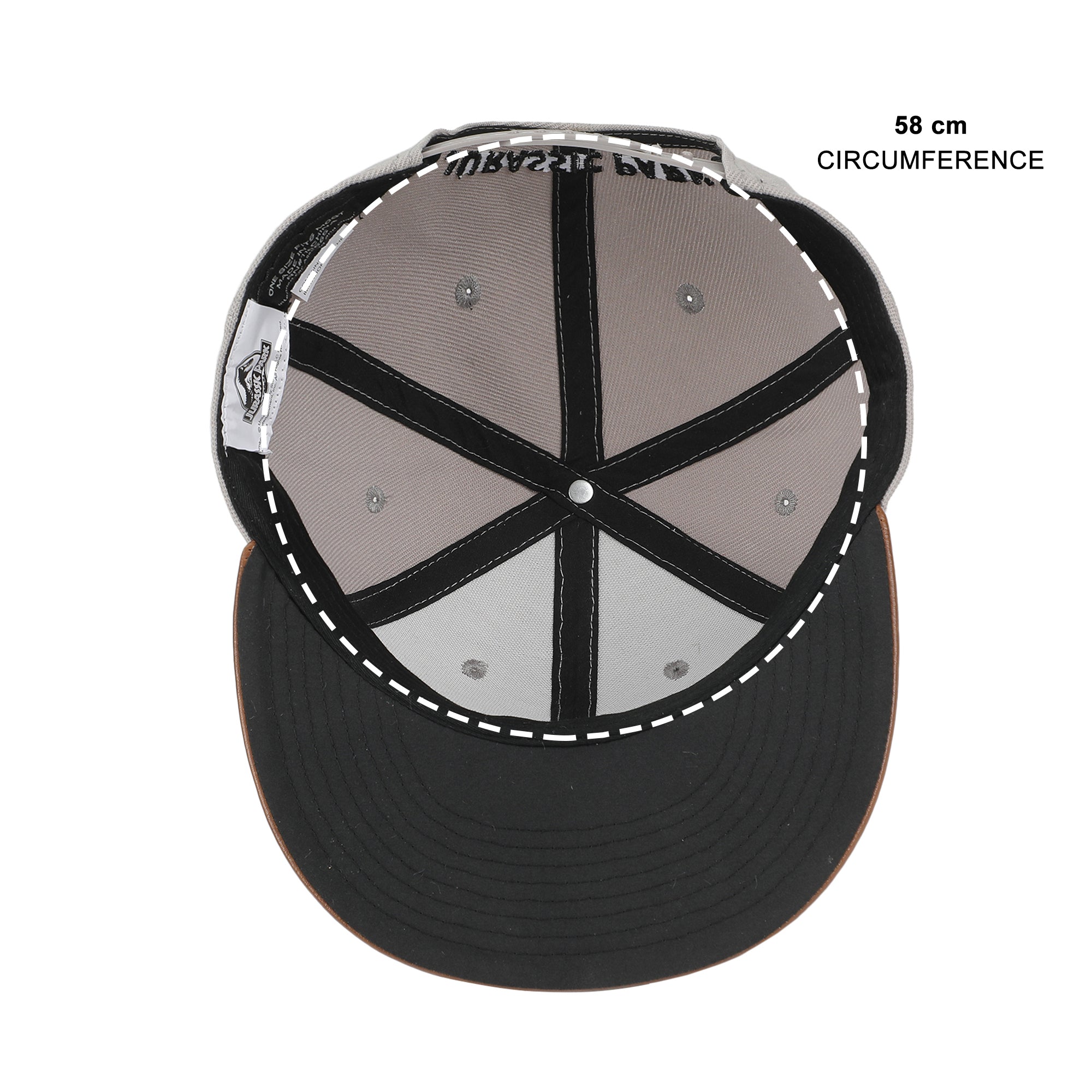 Jurassic Park Logo Woven Patch White Snapback Hat