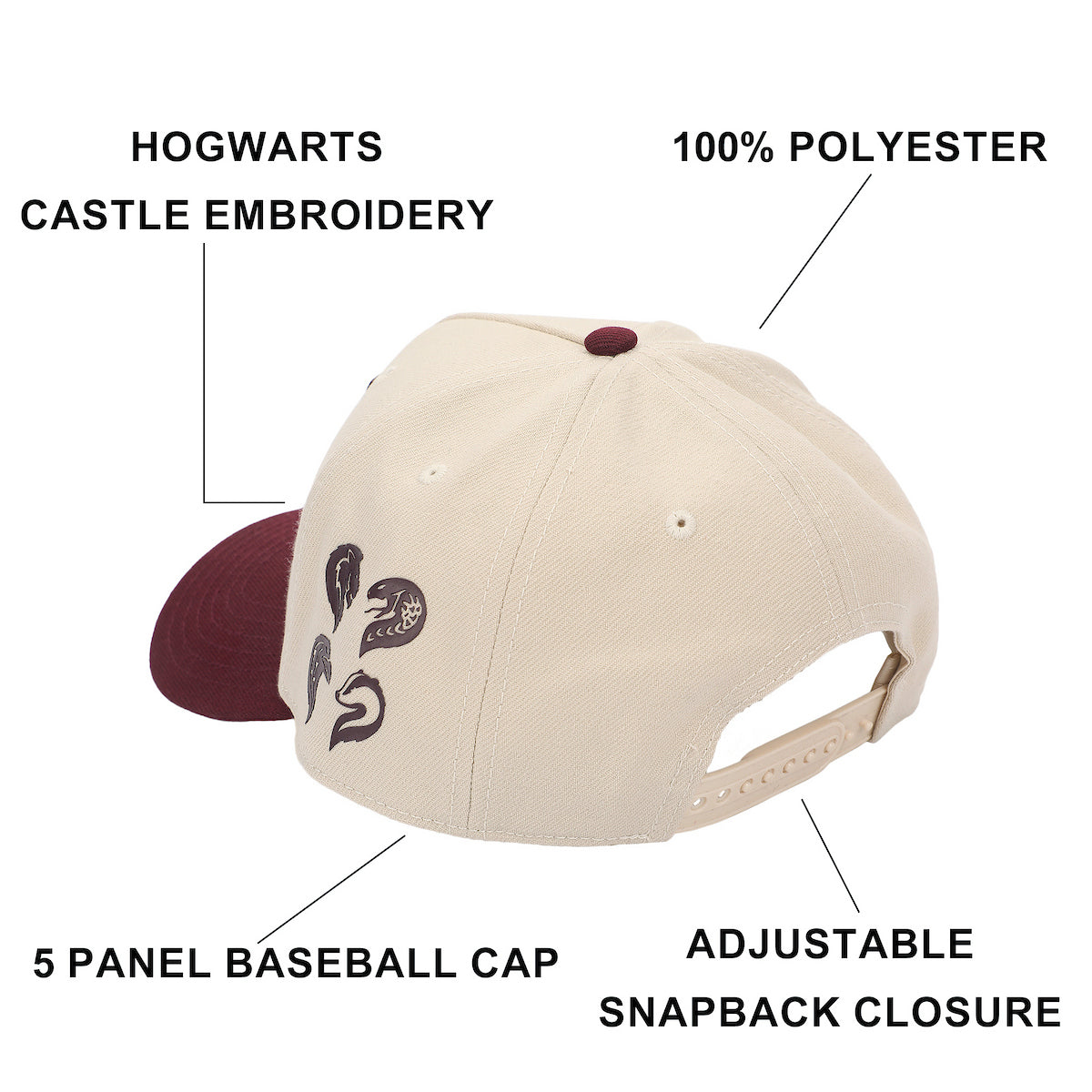 Harry Potter Hogwarts Castle White Polywool A-Frame Baseball Hat