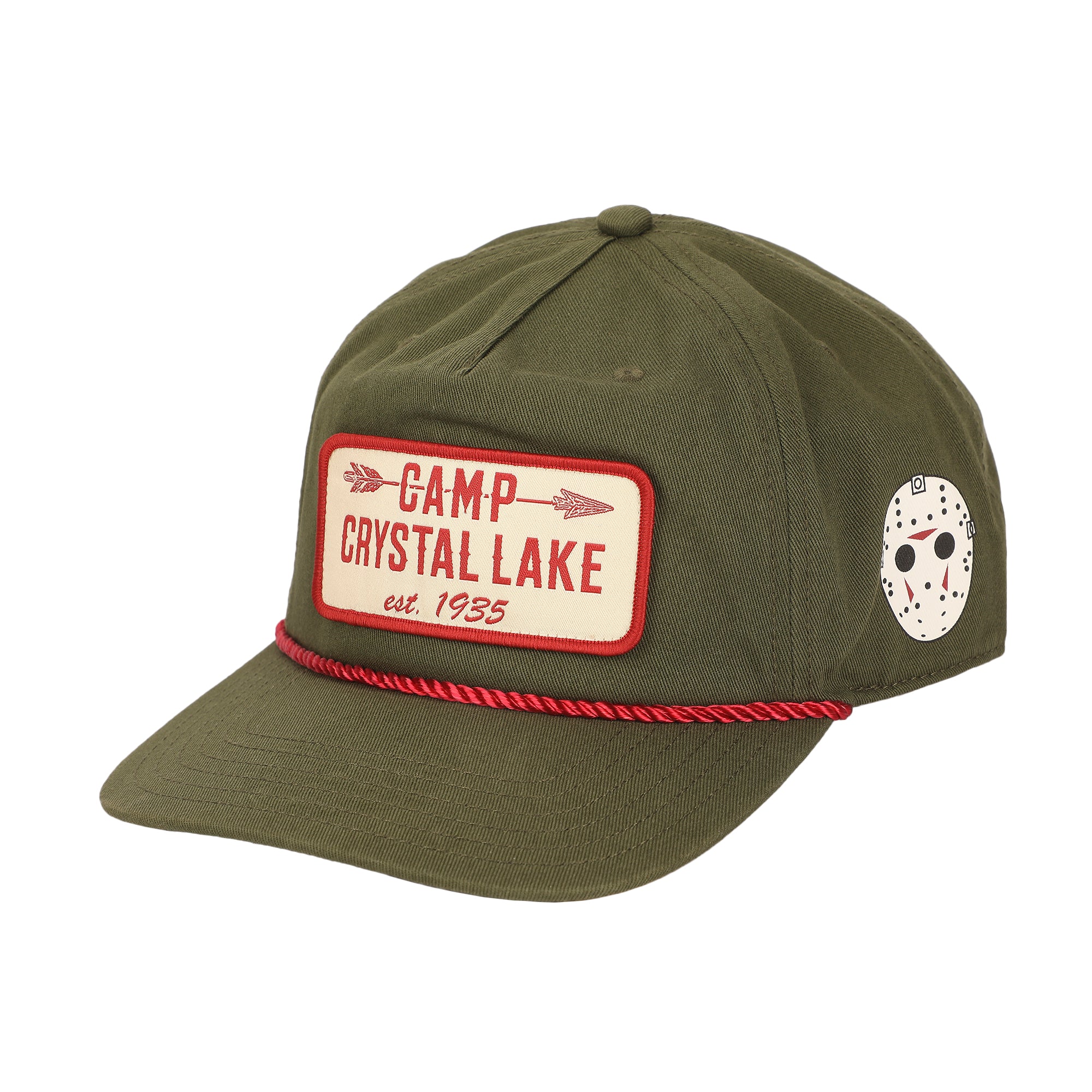 Friday The 13th Camp Crystal Lake Badge Green Retro Grandpa Snapback Hat