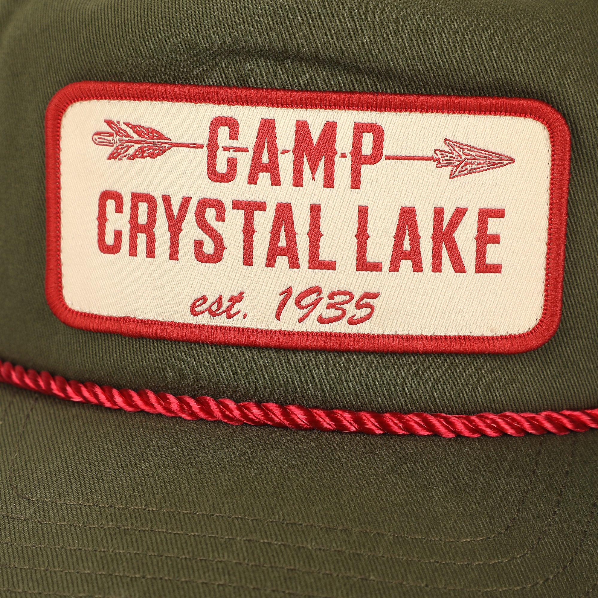 Friday The 13th Camp Crystal Lake Badge Green Retro Grandpa Snapback Hat