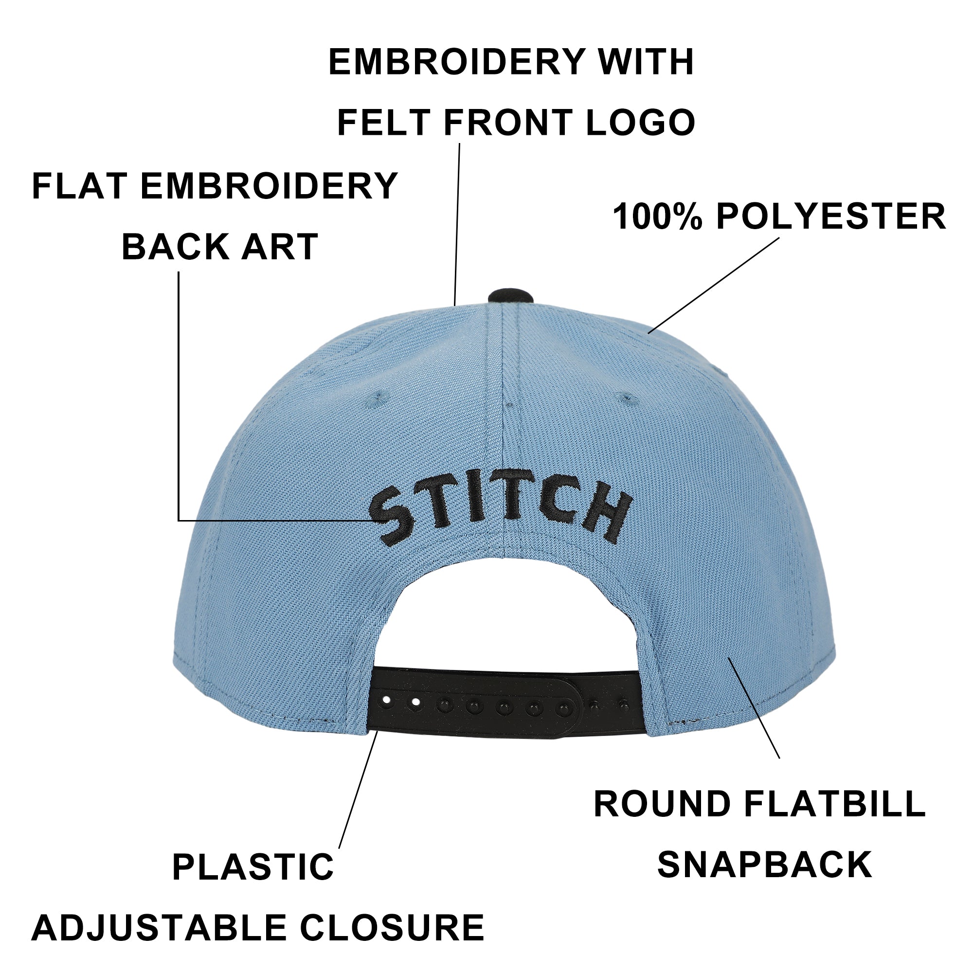 Lilo & Stitch Stitch S Felt Patch With Embroidery Poly Wool B15 Snapback