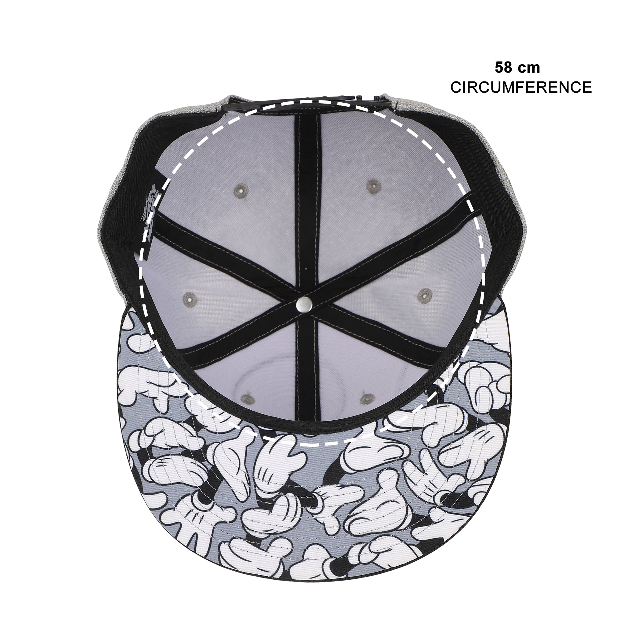Mickey Peekaboo Embroidery And Sublimation Heather Gray Cotton B15 Snapback
