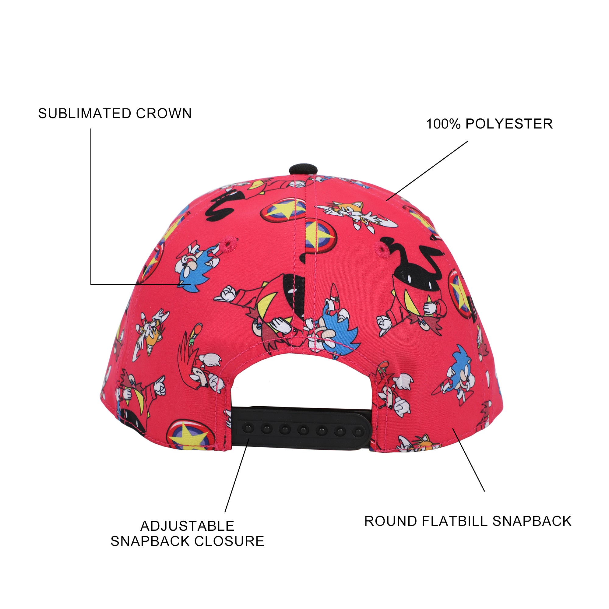 Sonic The Hedgehog Sublimated Aop Poly B15 Snapback
