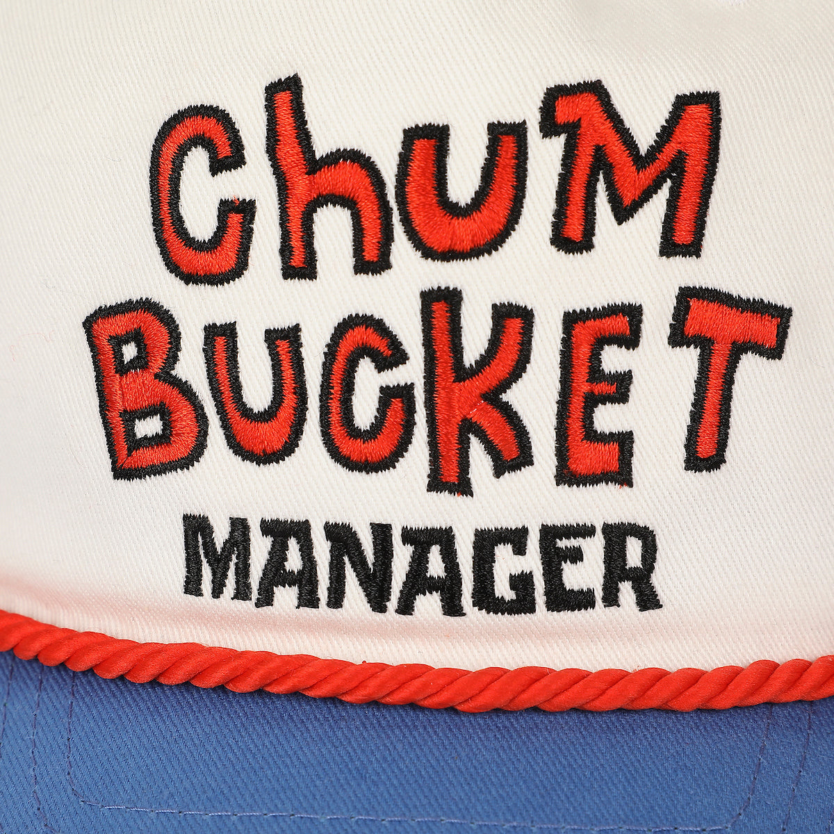 Spongebob Squarepants Chum Bucket Manager White & Blue Retro Grandpa Snapback Hat