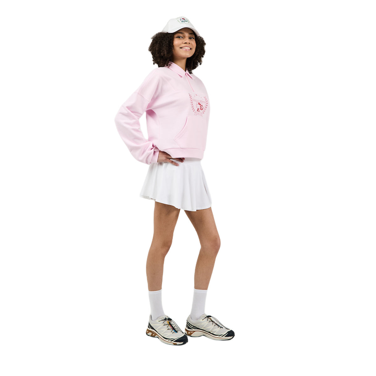 Hello Kitty Embroidered Character Art Women's White Skirt