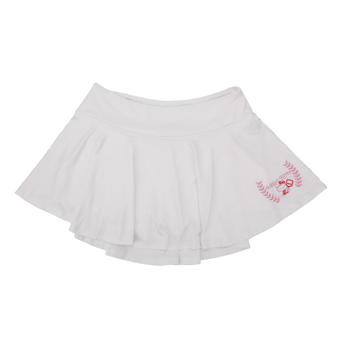 Hello Kitty Embroidered Character Art Women's White Skirt