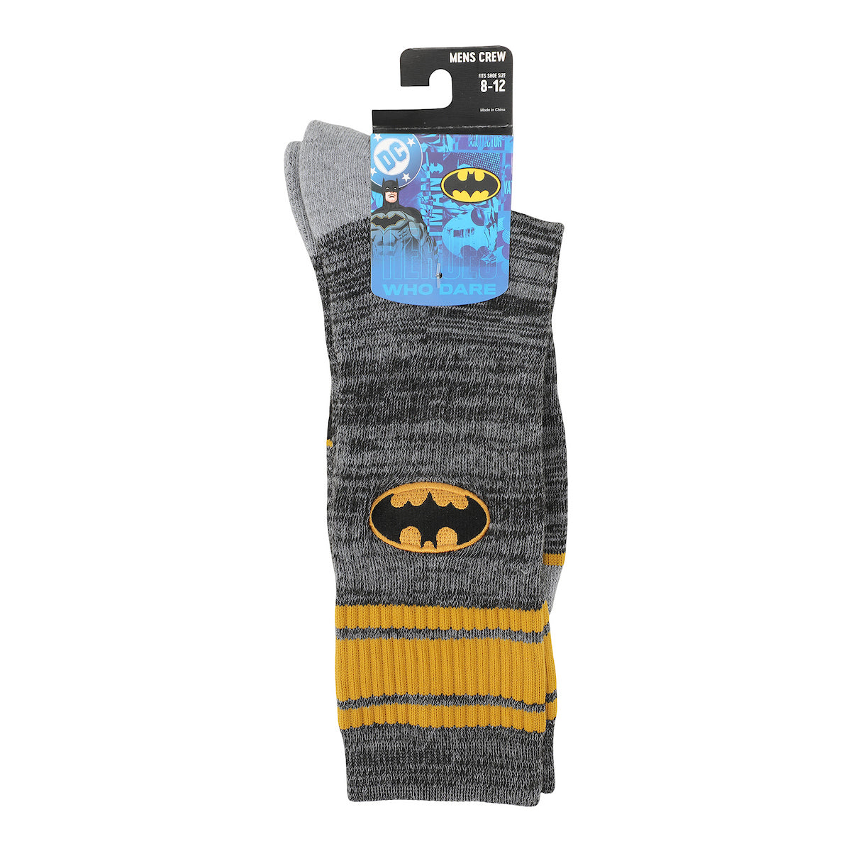 Batman Logo Men's Black Athletic Crew Socks