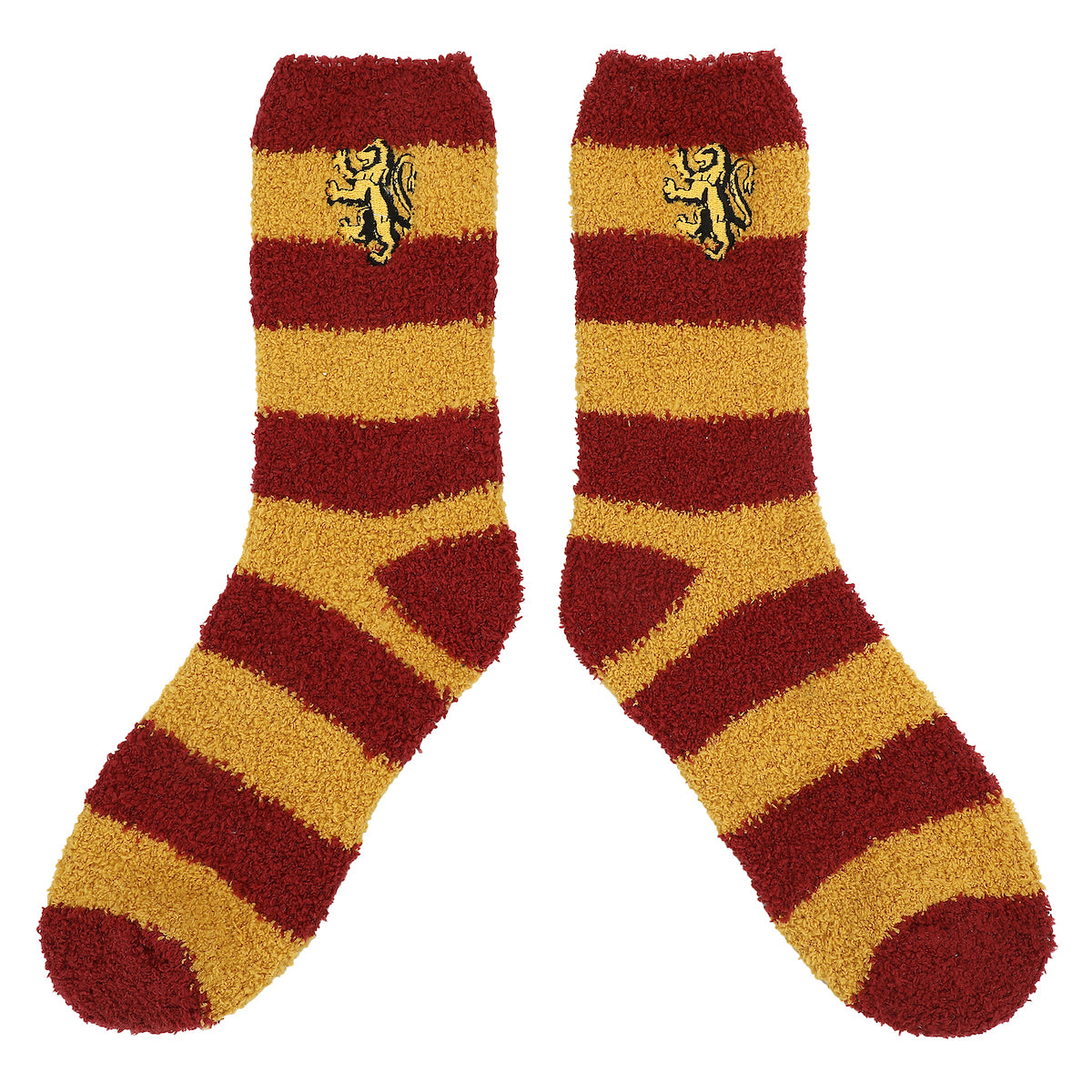 Harry Potter Gryffindor Lion Adult Red & Yellow Striped Chenille Crew Socks